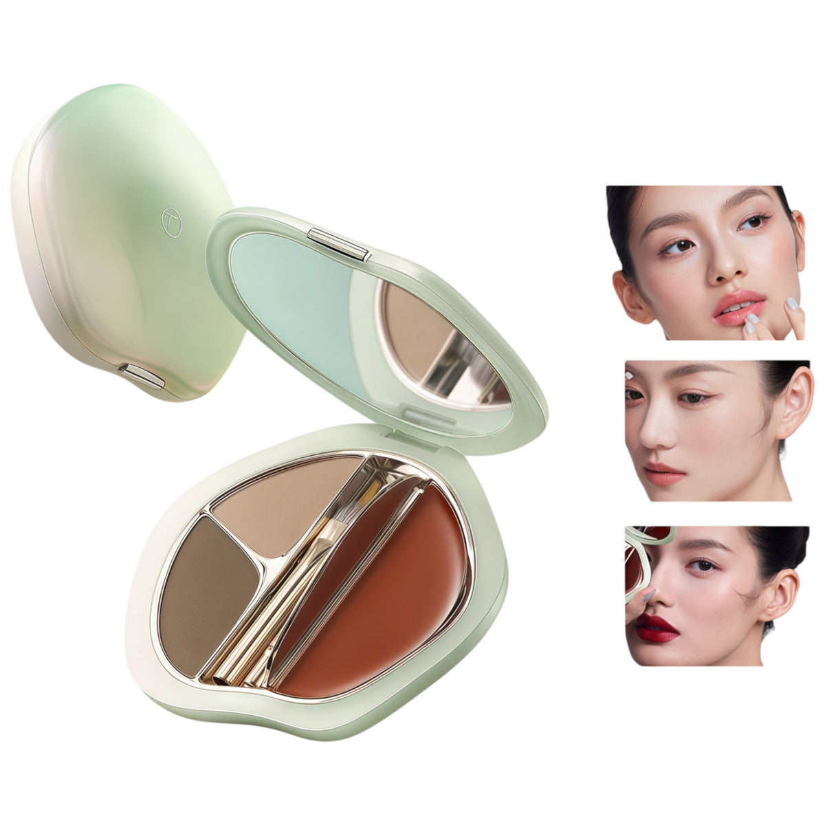 TIMAGE Portable Eyebrow Powder & Lipstick Makeup Palette T6055