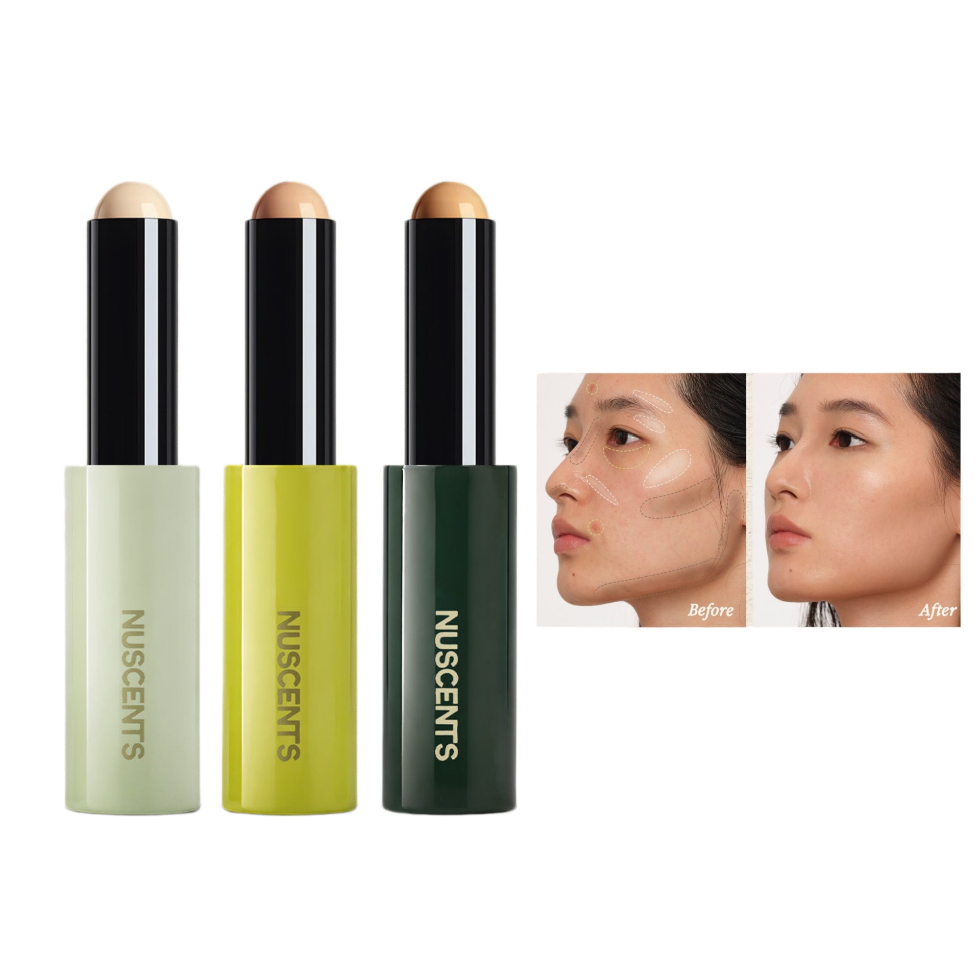 NUSCENTS Contour & Highlight & Concealer Makeup Stick T5975