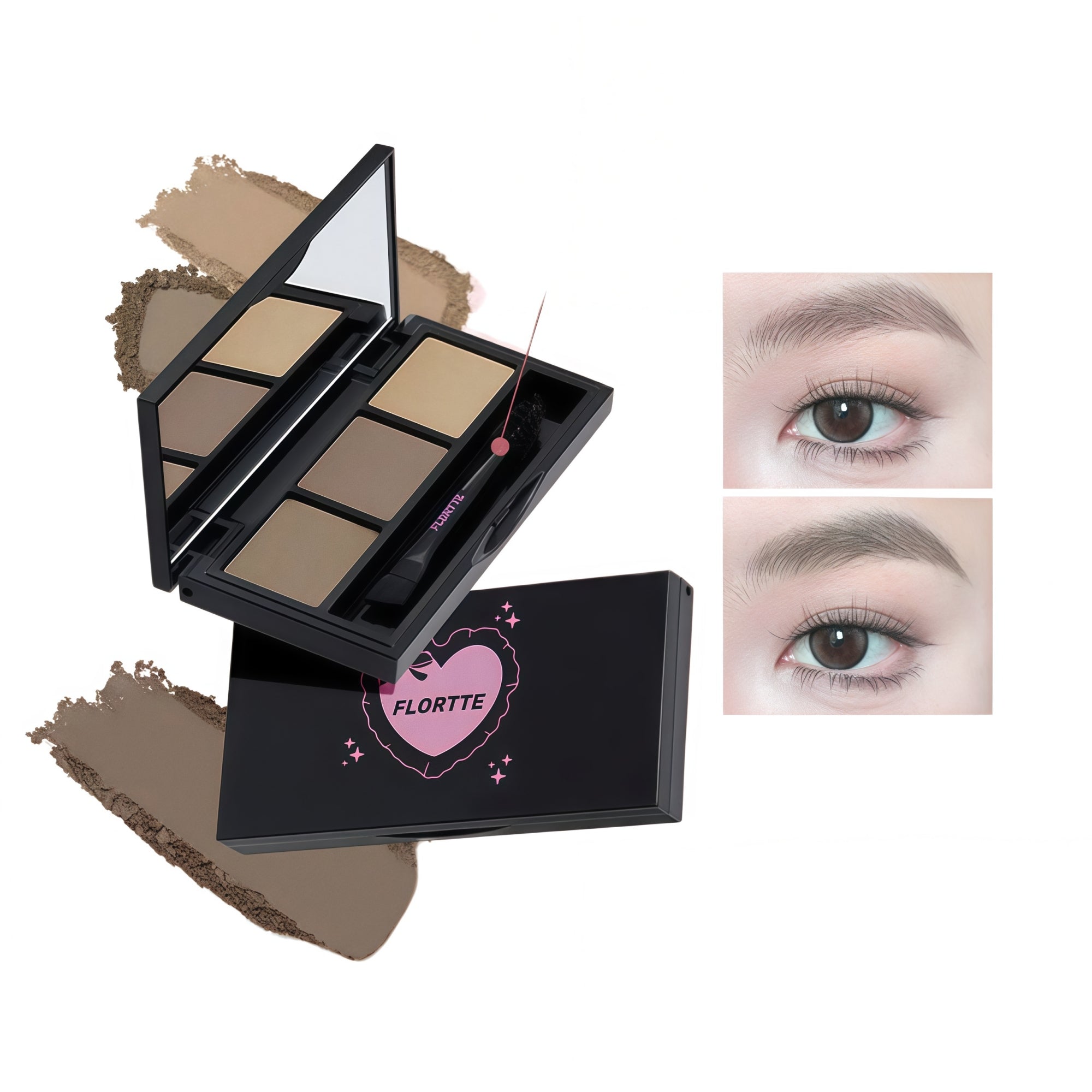 FLORTTE Long-wear Waterproof 3-color Matte Eyebrow Powder T5876