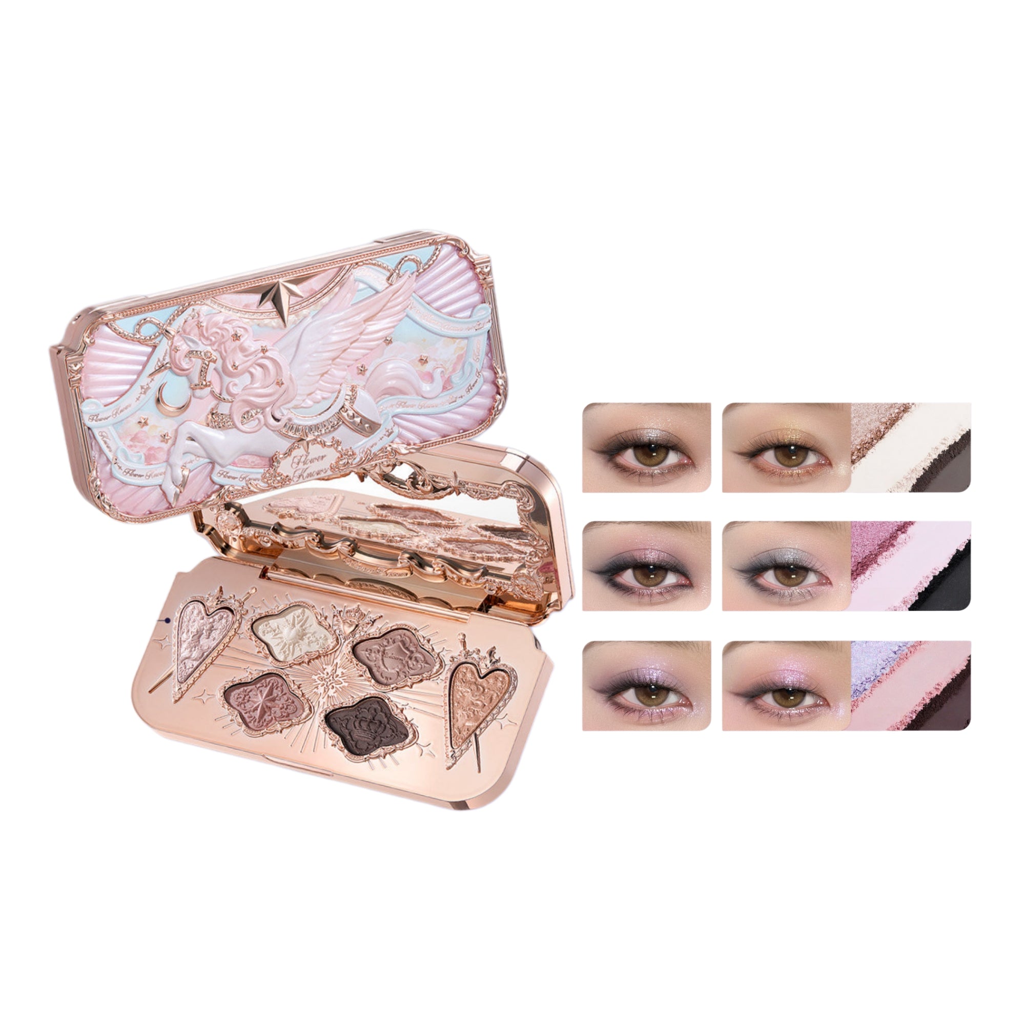 Flower Knows Unicorn Collection 6-color Satin Eyeshadow Palette T5901