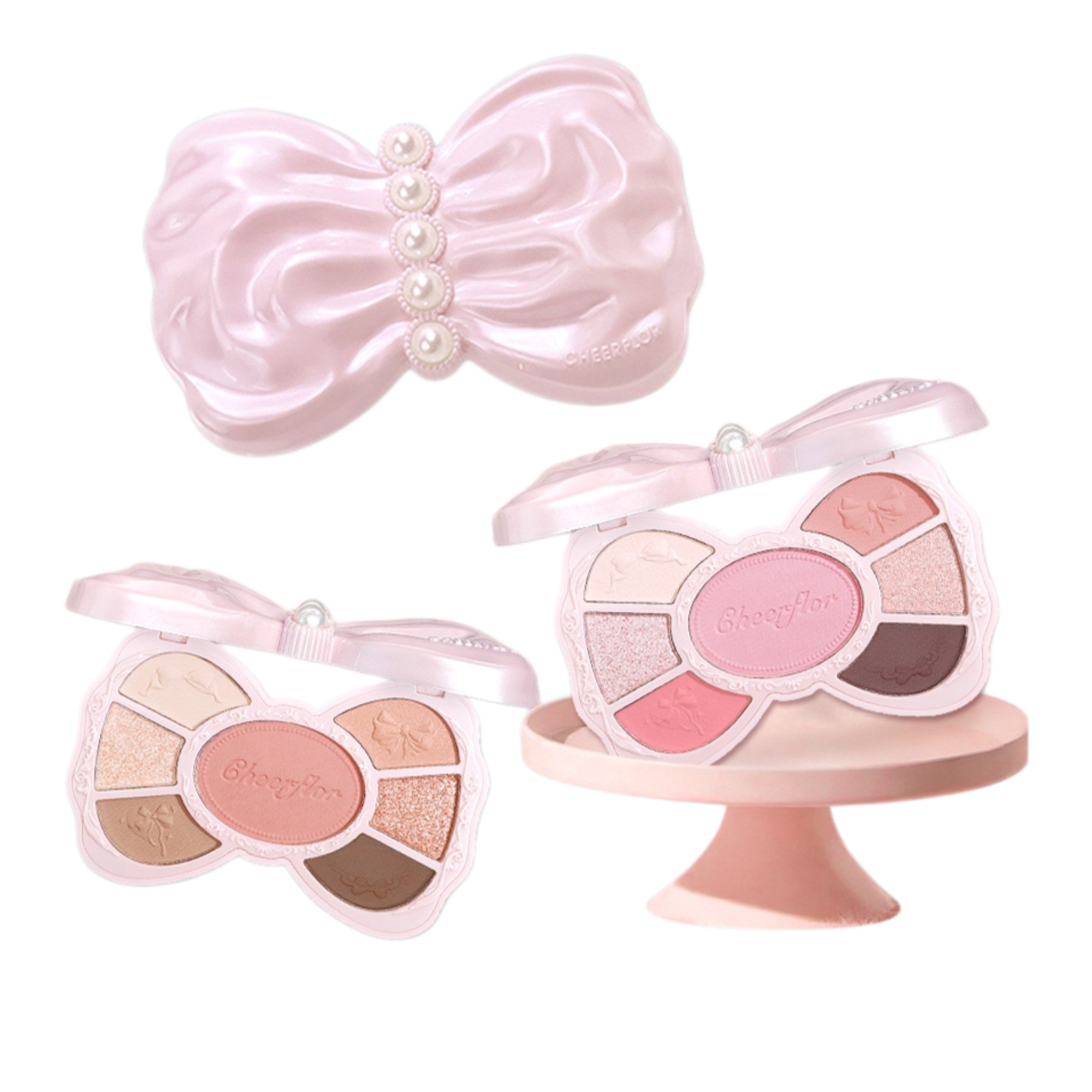 CHEERFLOR Girl's Bowknot Collection 7-color Multi-use Makeup Eyeshadow Palette  T5569