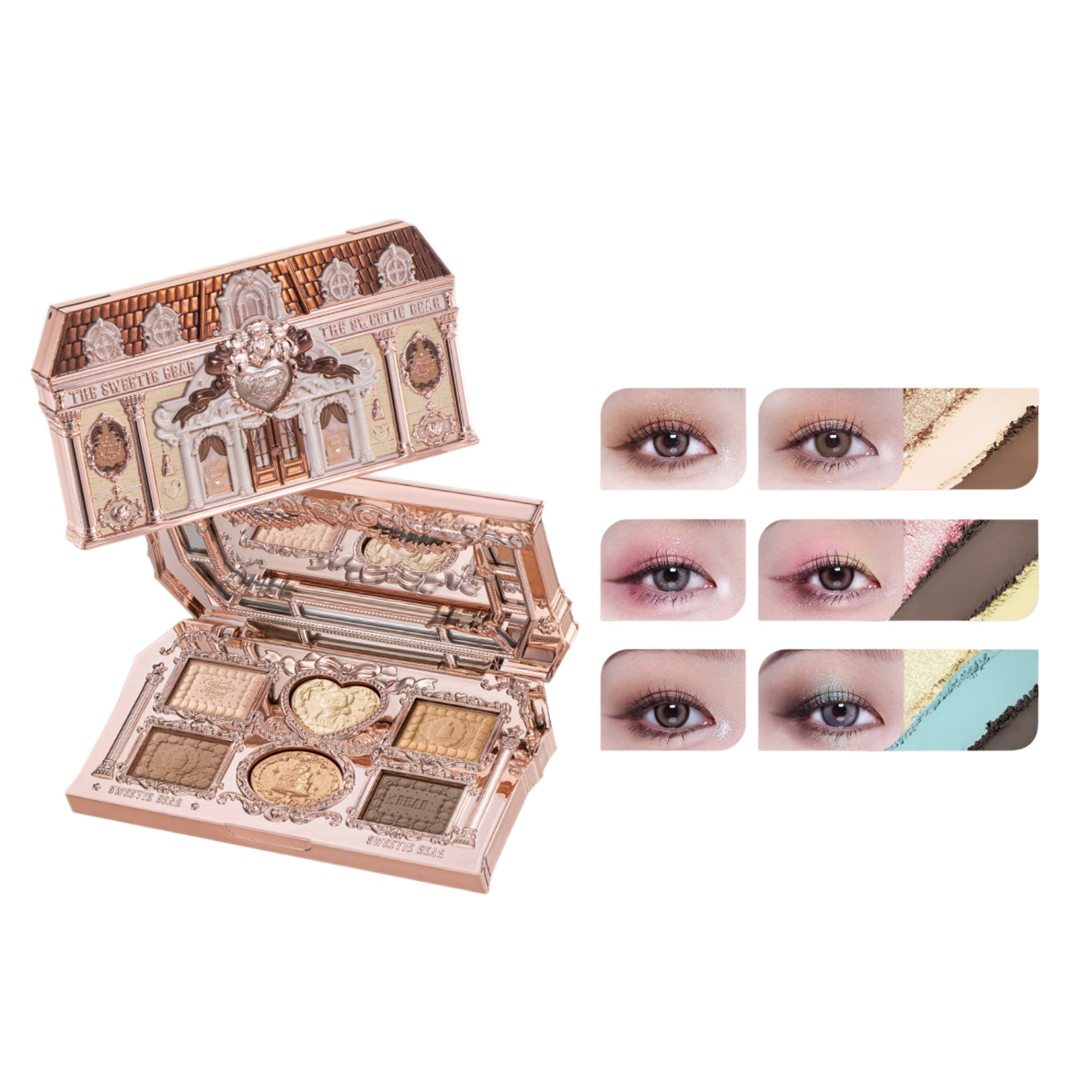 Flower Knows Sweetie Bear Collection 6-color Eyeshadow Palette T5931