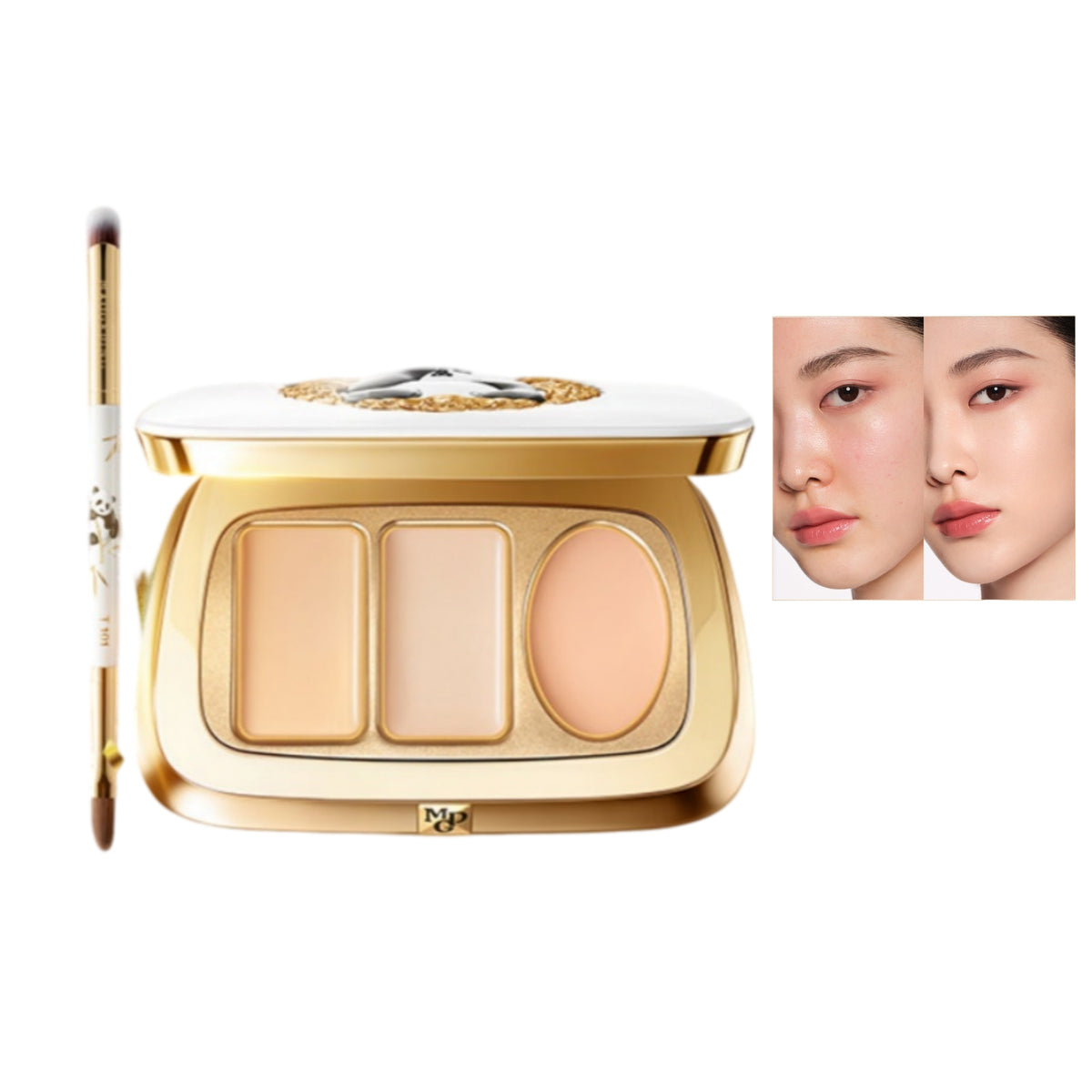 MAOGEPING X Panda Creation Long-wear 3-color Concealer Palette T5992