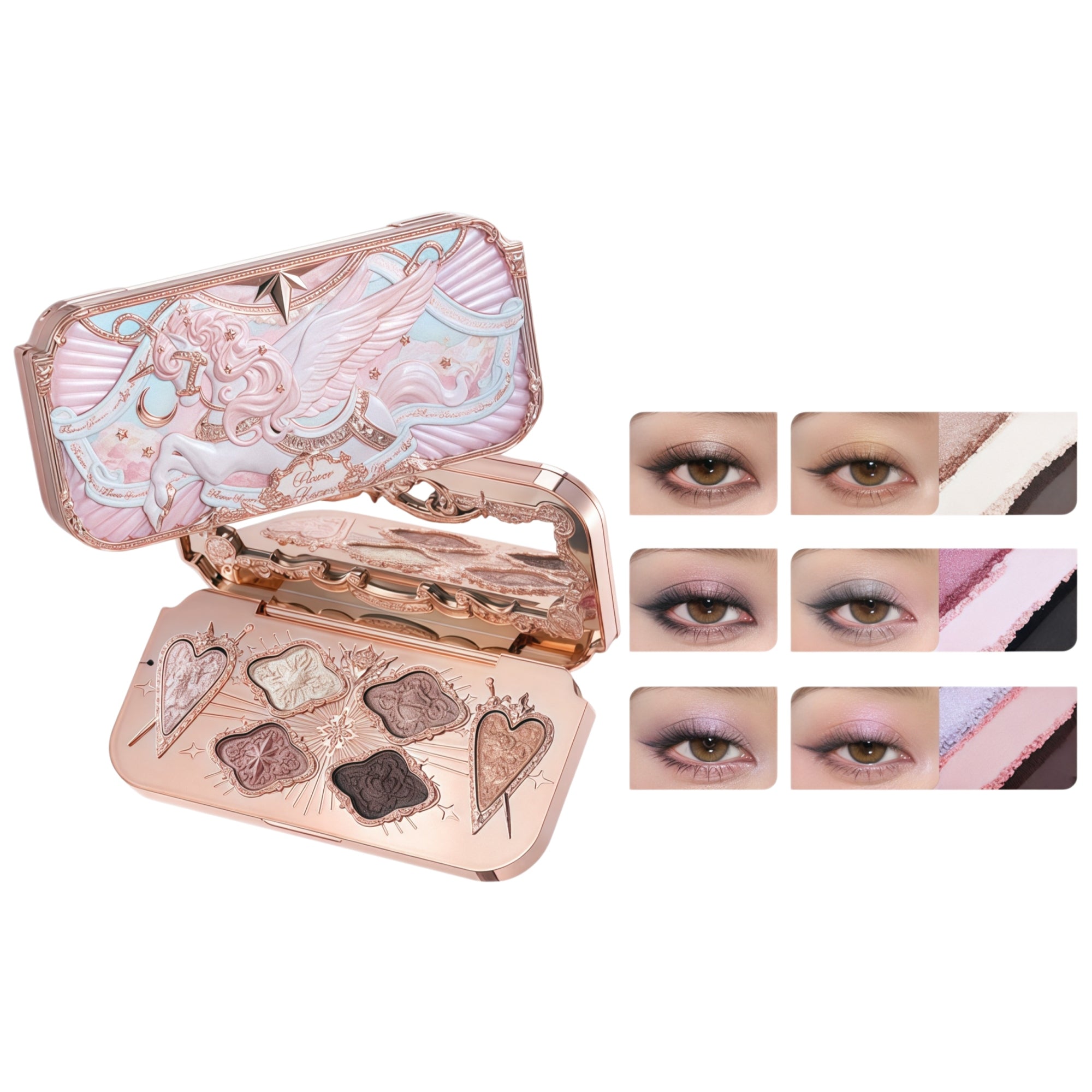 Flower Knows Unicorn Collection 6-color Satin Eyeshadow Palette