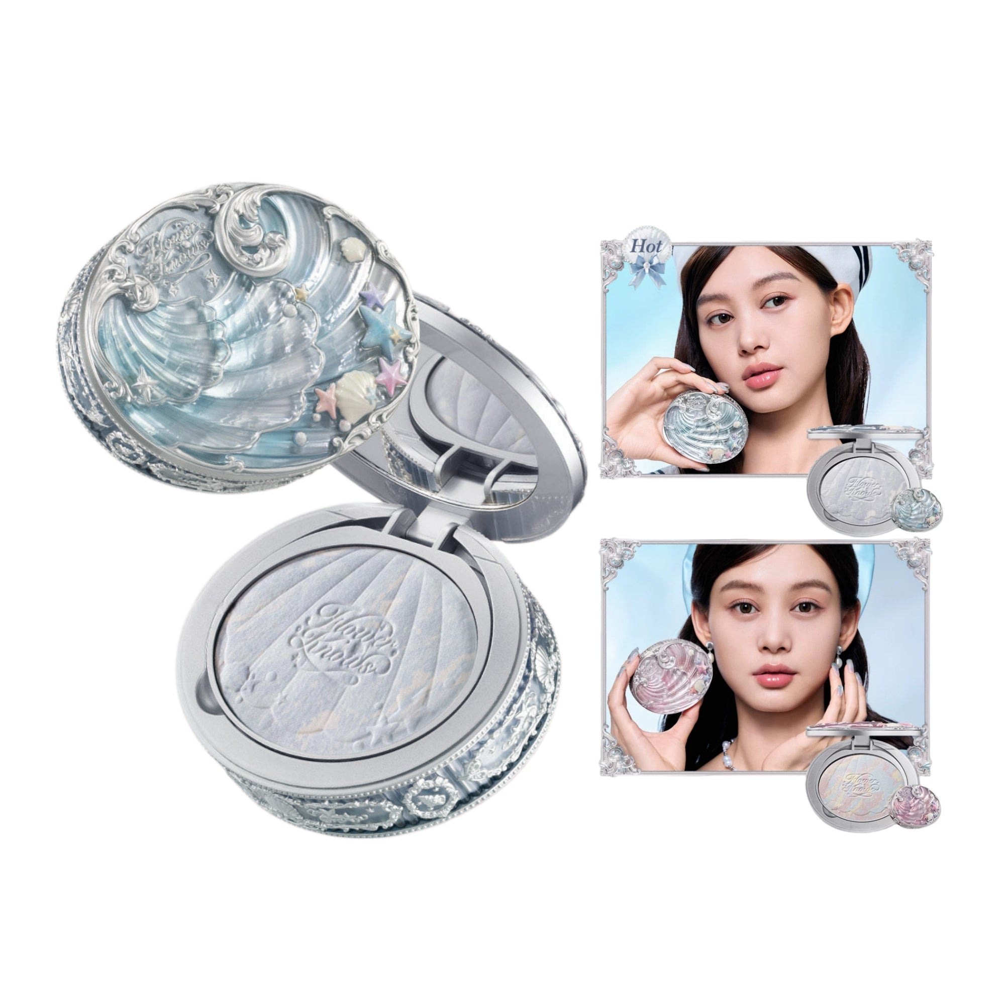Flower Knows Shells Jewel Collection Baked Pressed Powder T5906