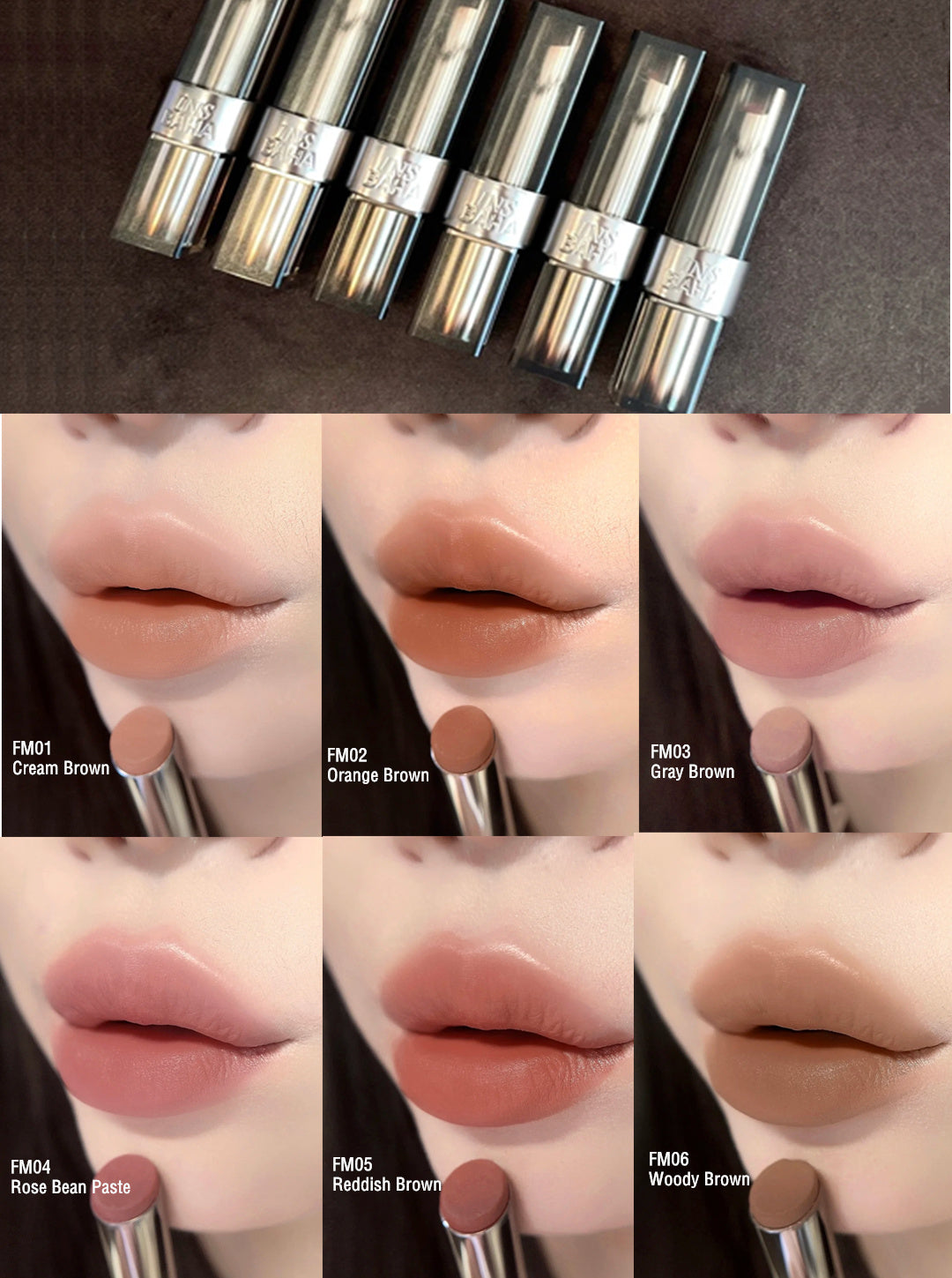 INSBAHA Wild Flame 65% Oil Moisturizing Matte Lipstick T4170