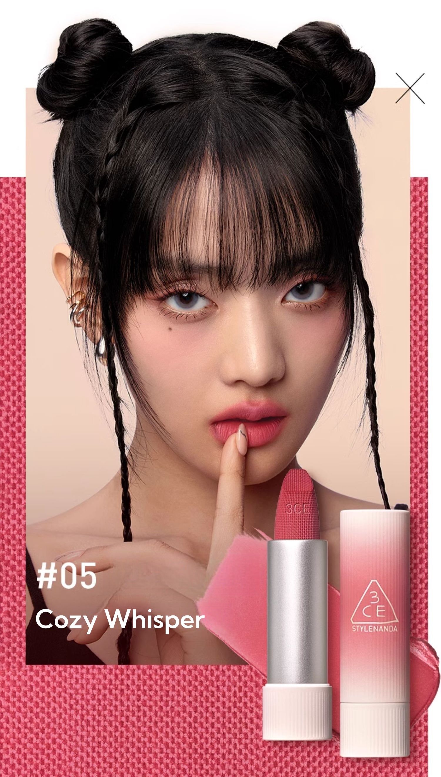 3CE Hug Me Collection Moisture Matte Velvet Lipstick T4652