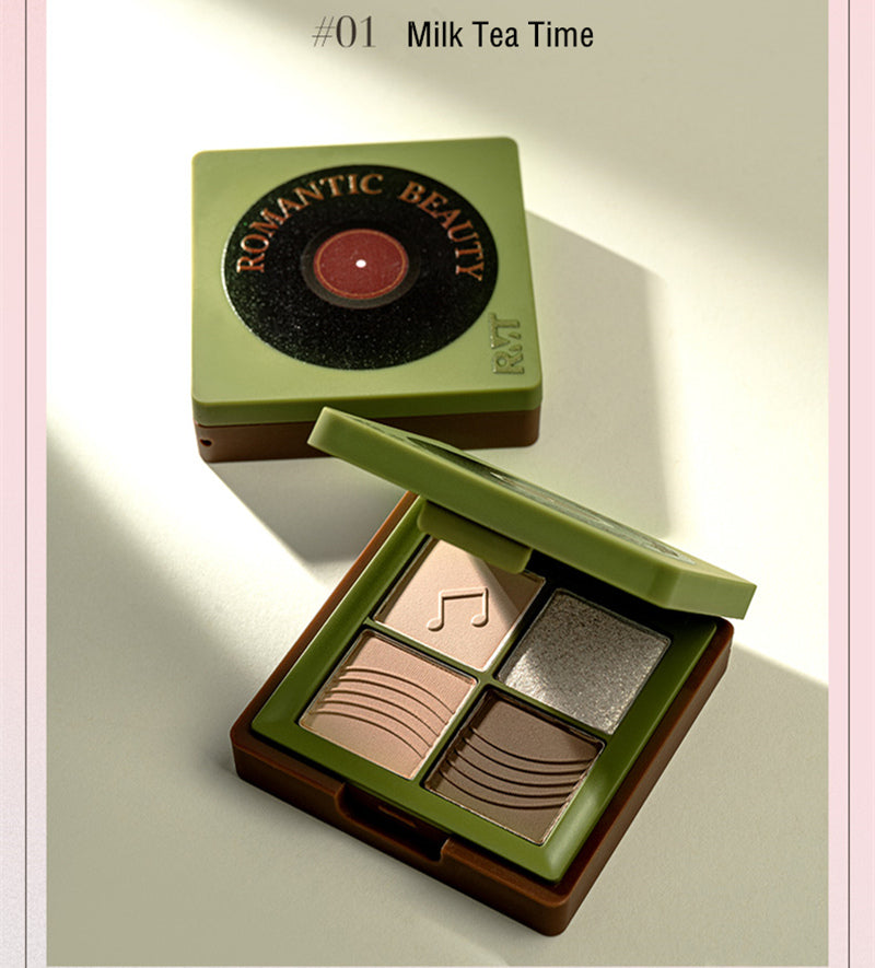 ROMANTIC BEAUTY Vinyl Record 4 Color Eyeshadow Palette T3882