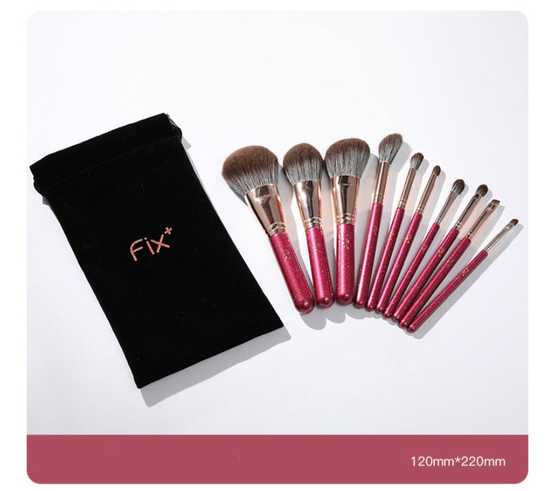 FIX+ Peach Blossom Collection Professional Makeup Brush 10 Pcs Set T4922