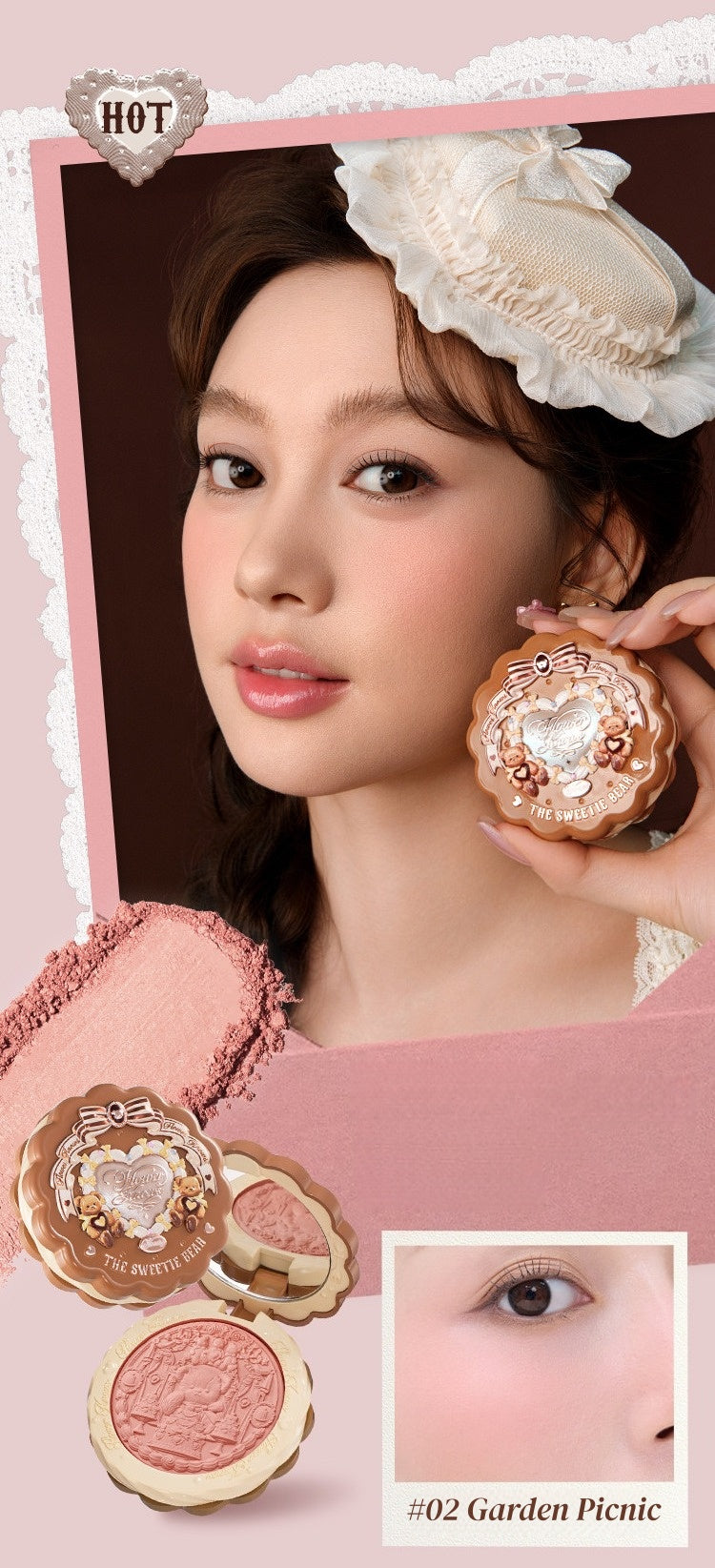 Flower Knows The Sweetie Bear Collection Silk Satin Blush T5917
