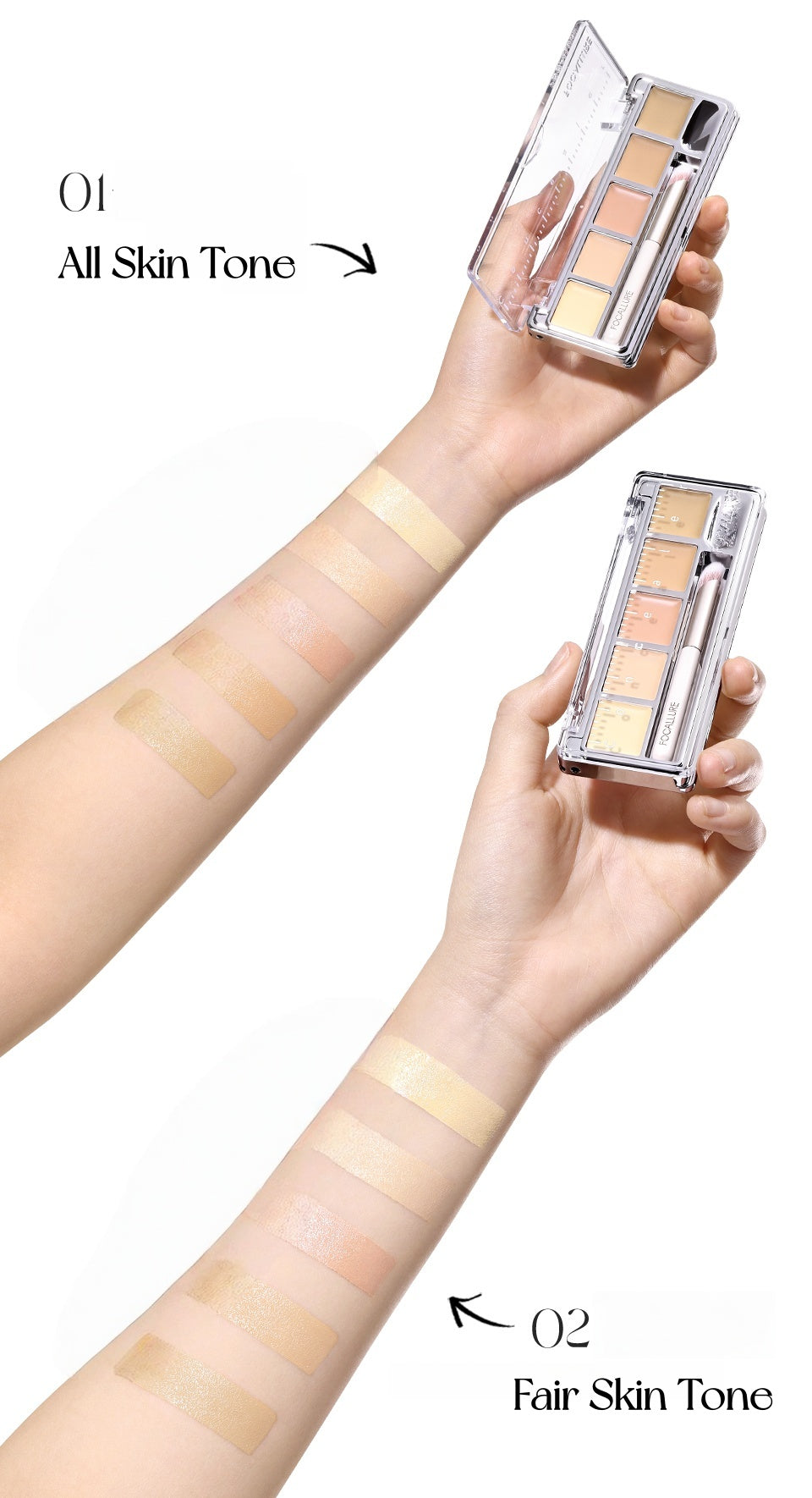 FOCALLURE 5-color Long-wear Moist Concealer Palette T5337