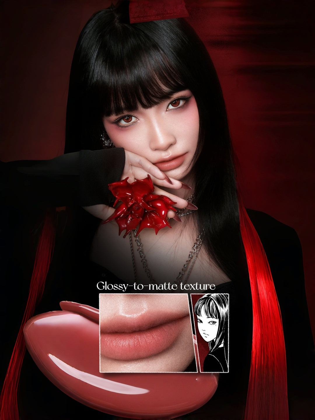 LITTLE ONDINE X Junji ITO Maniac Collection Blusher & Lip Clay & Eyeliner & Mascara T5413