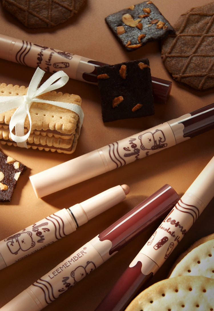 LEEMEMBER Chocolate Bar Collection Double-head Glossy Lip Liner Pen & Lip Gloss T5450