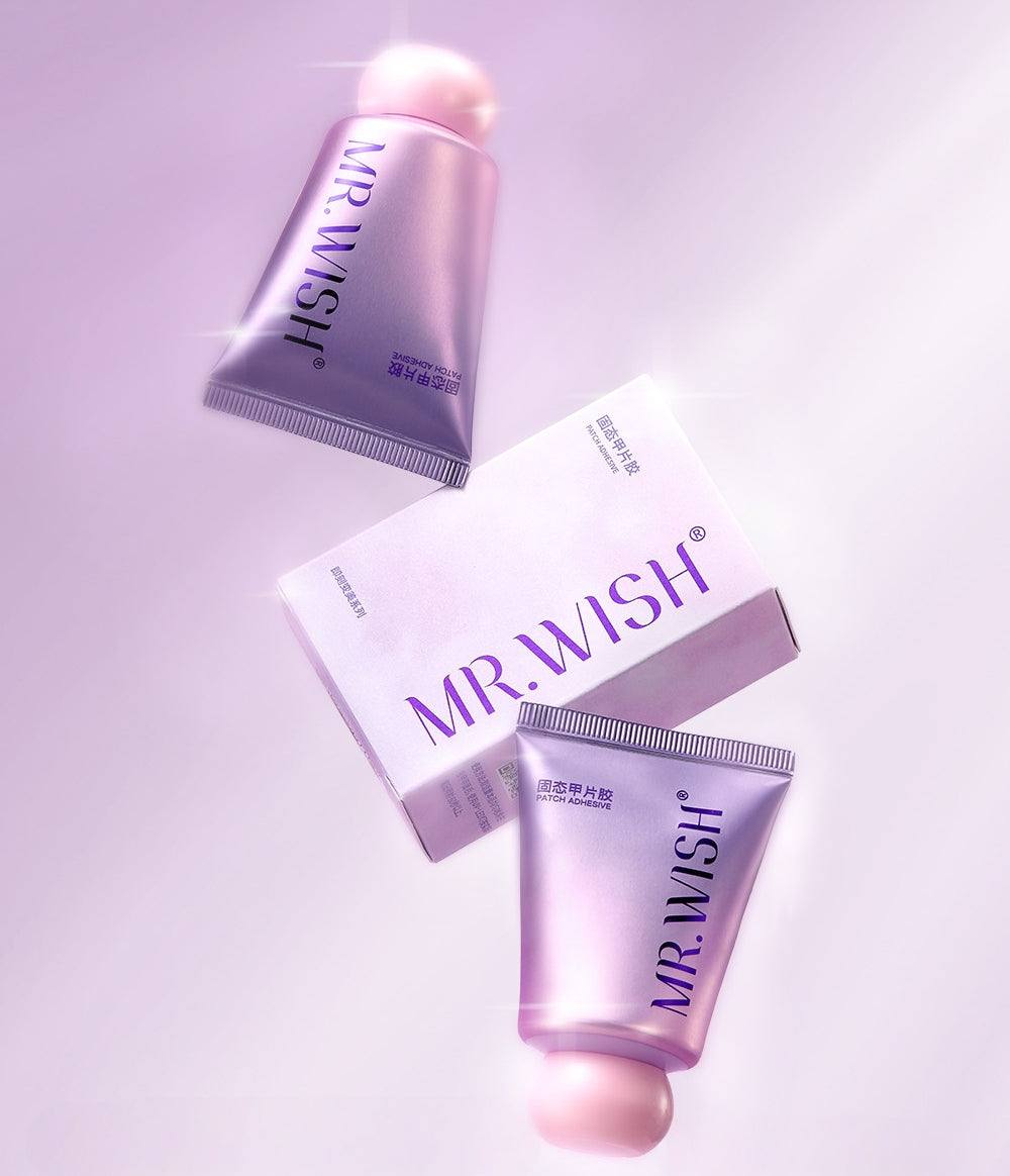 MR.WISH Chubby Purple Solid Nail Tips Glue T5770