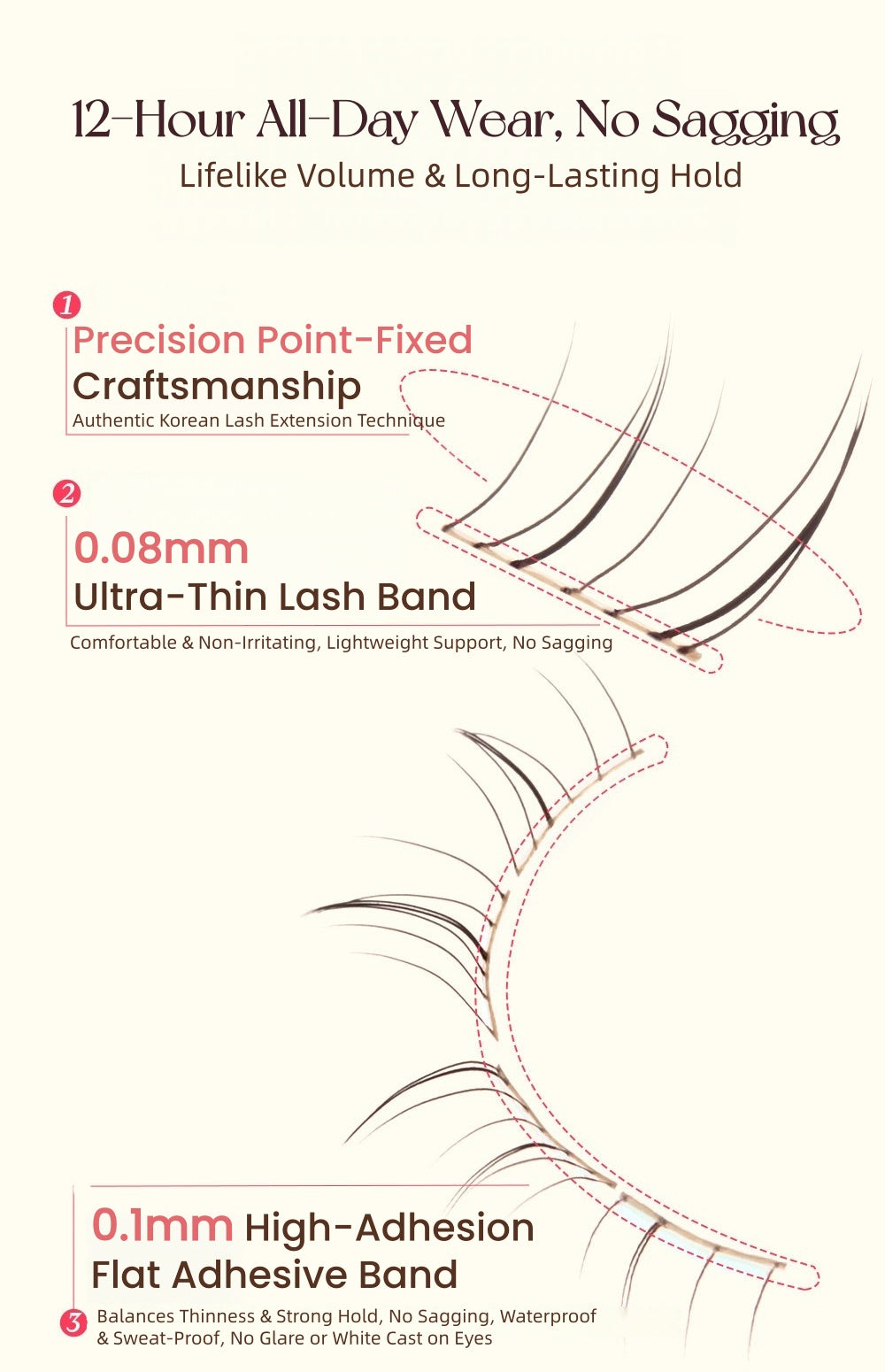 MR.WISH Wish Star Collection Natural Glue-free Lower False Eyelashes T5652