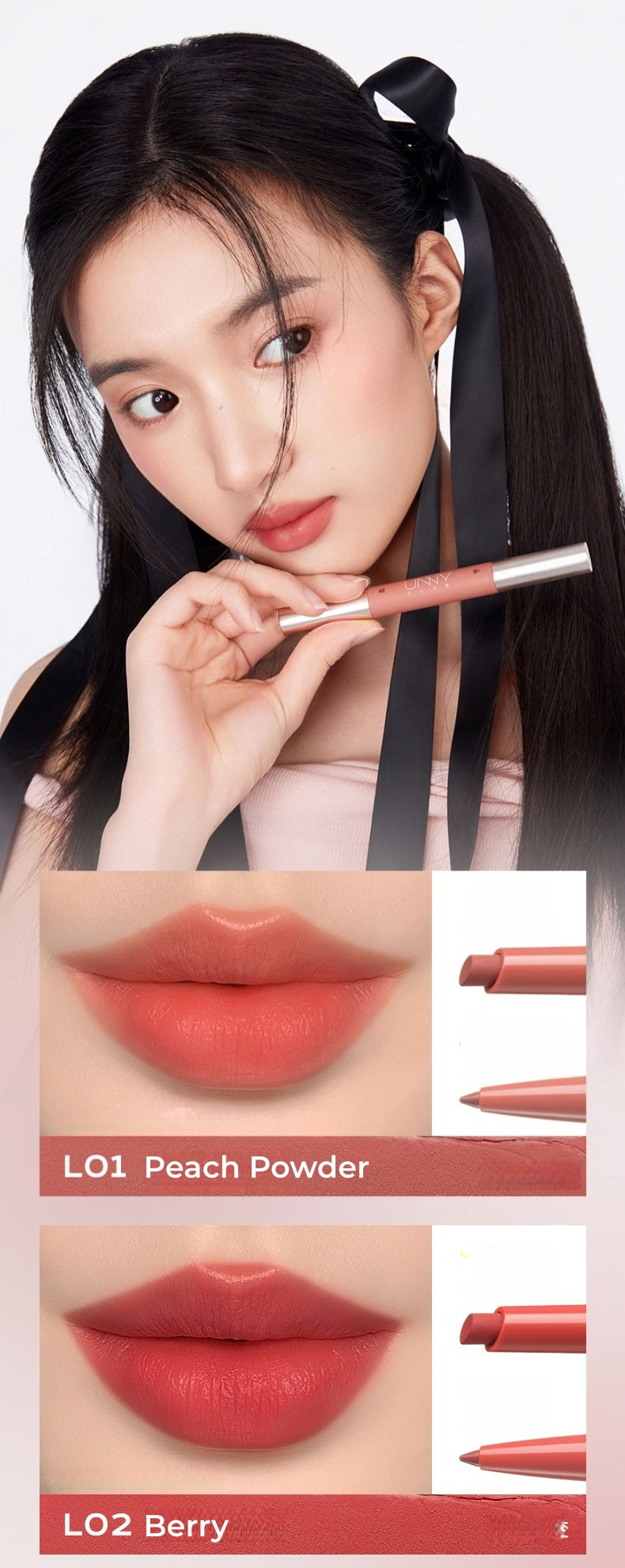 UNNY CLUB Double-head Moist Silky Lip Liner Pen T5430