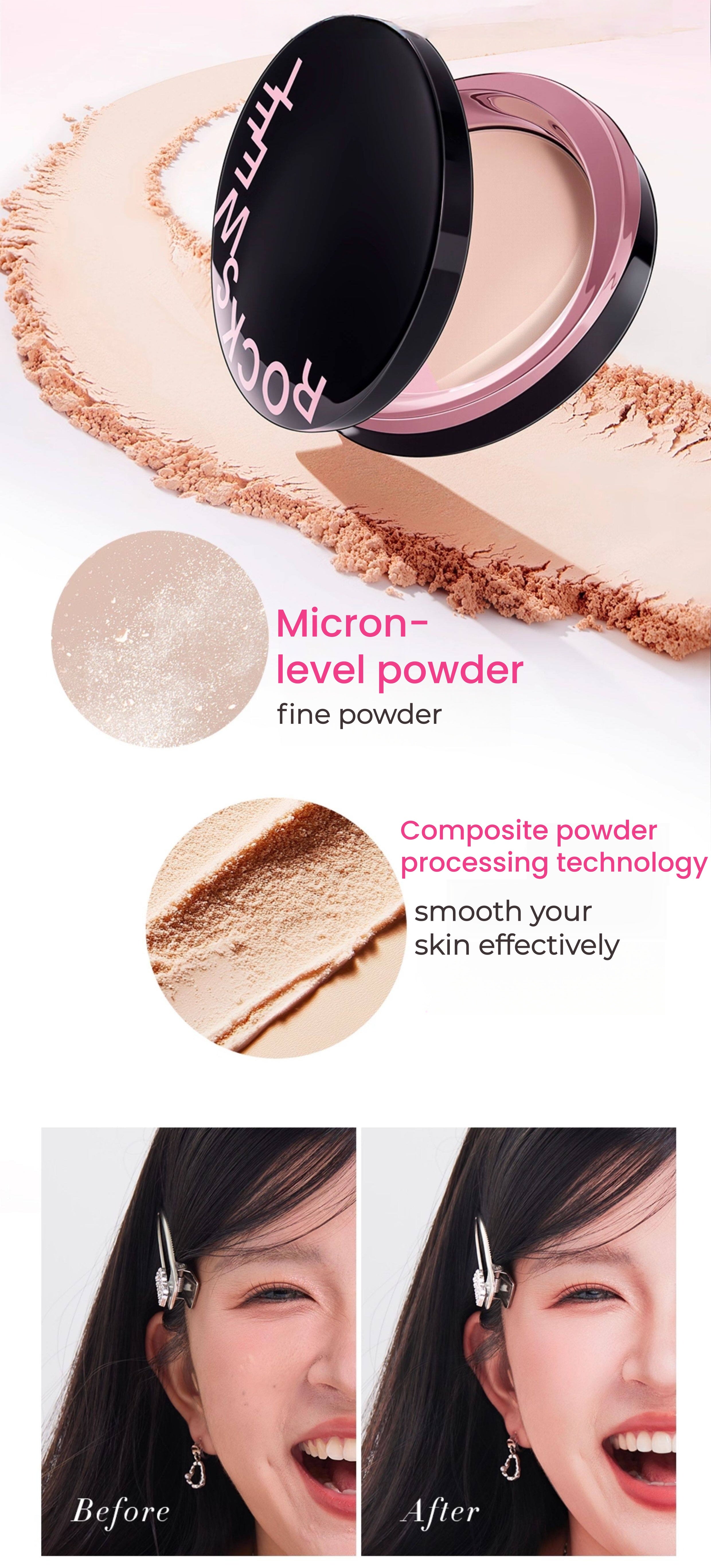 ROCK SWEET Long-wear Oil-control 2-color Pressed Powder T5548