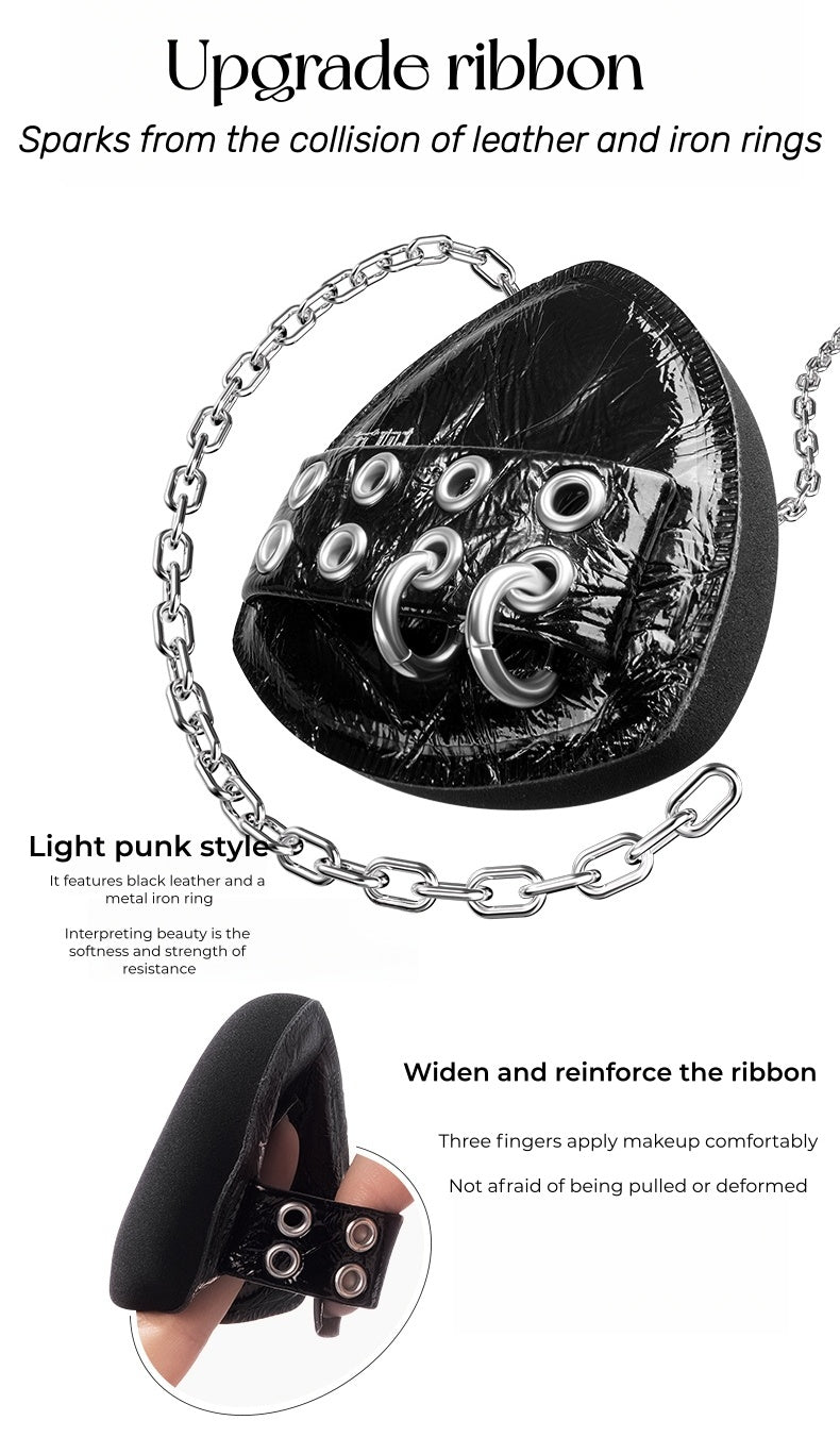 Lishu Punk Black Pineapple Soft Powder Makeup Puff 2 Pcs Set T5208