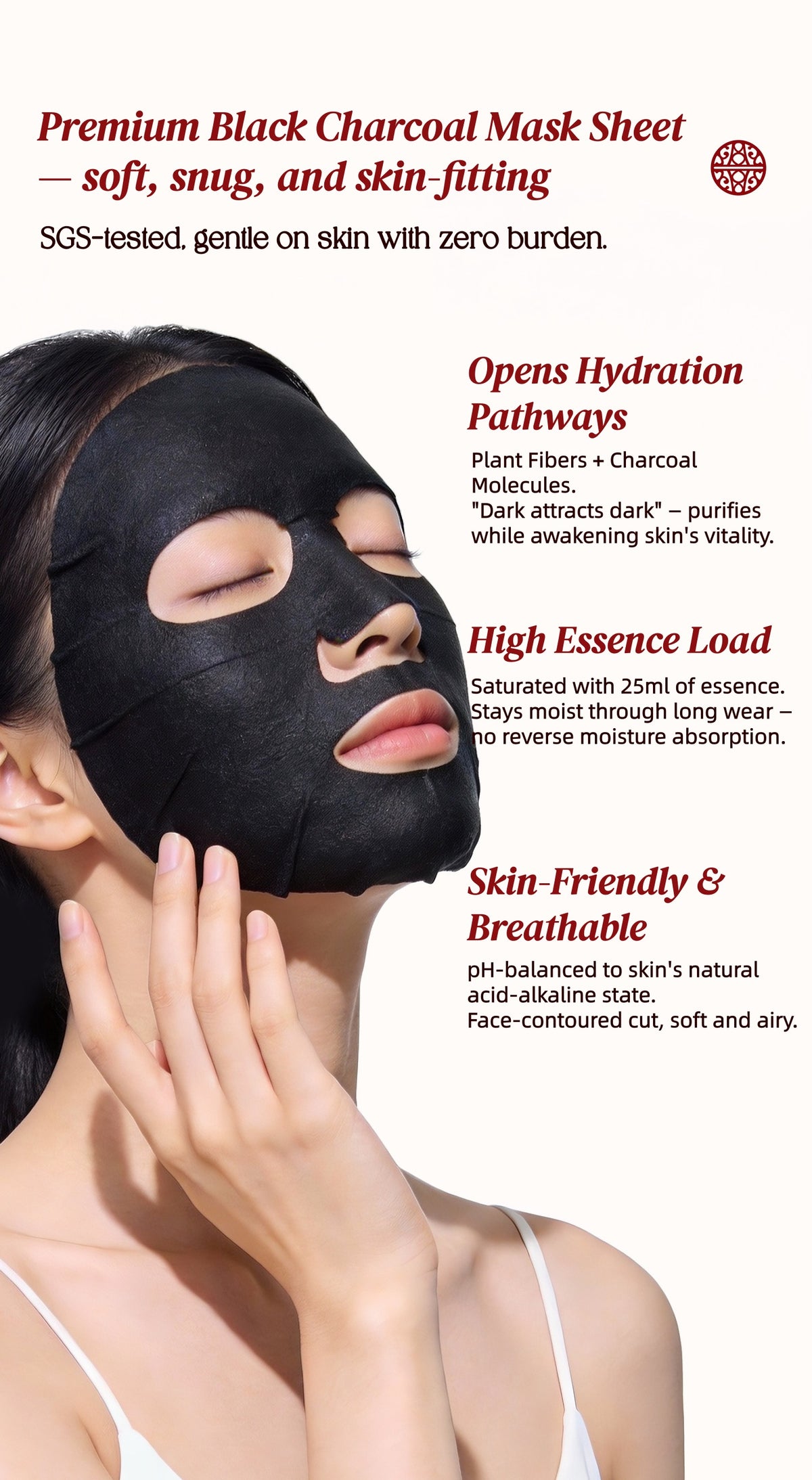 UNIFON 20 Pcs Revitalizing Hydrating Black Facial Mask T6074
