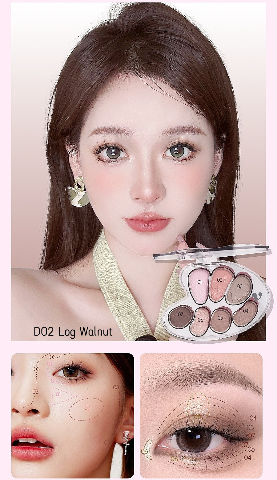 VEECCI Great Artist 7-color Long-wear Multi-use Eyeshadow Palette T4514