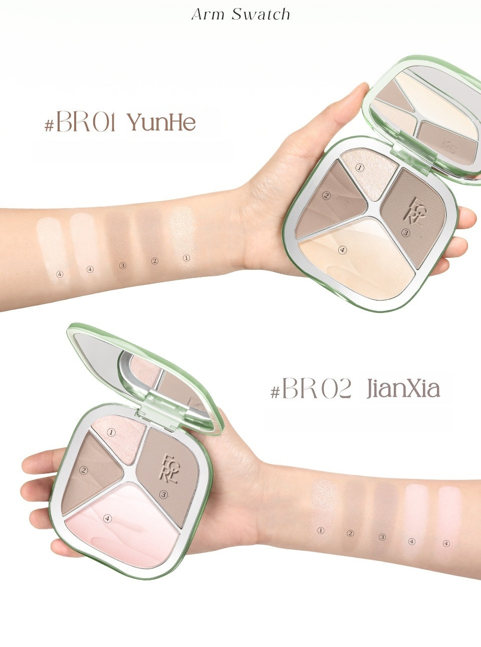 FOCALLURE 4-color Highlighter & Contour Makup Palette T5335