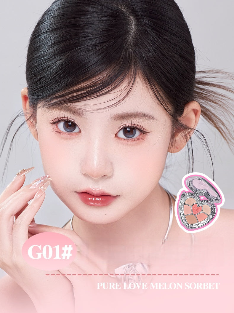 GOGO TALES Hearts 2 Hearts 6-color Eyeshadow & Lip Gloss Set T5236