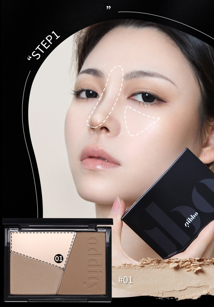 Oddity 3-color Matte Highlighter & Contour Makeup Palette T5296