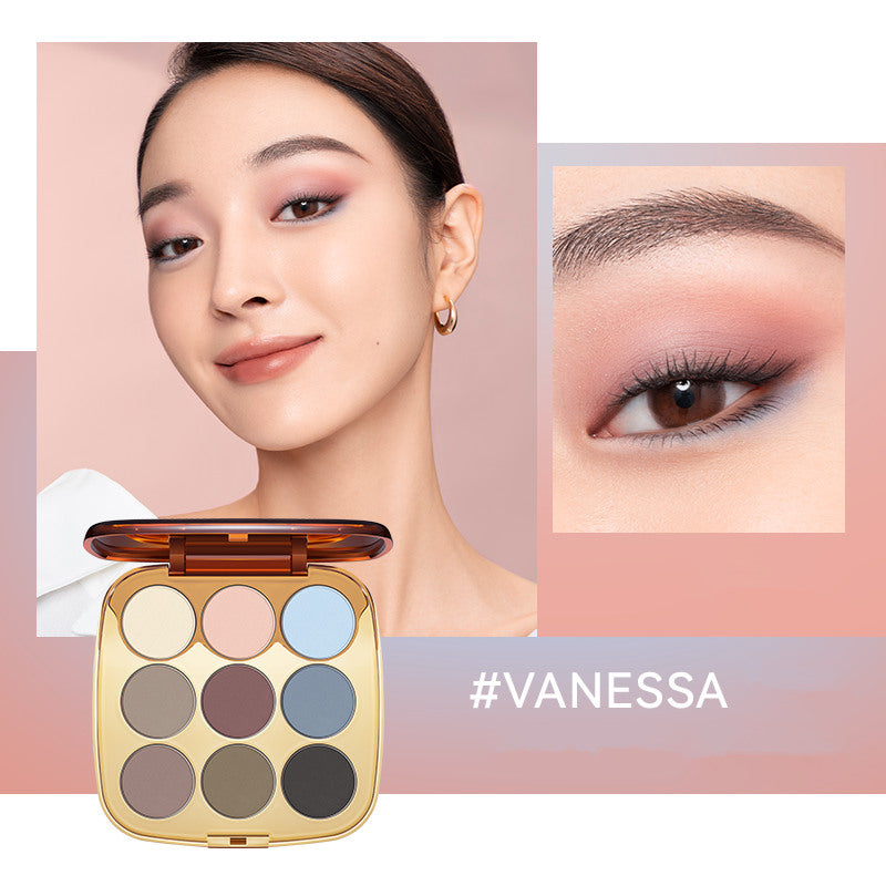 OUT-OF-OFFICE 9 Color Pearlescent Shimmer Matte Eyeshadow Palette T3759