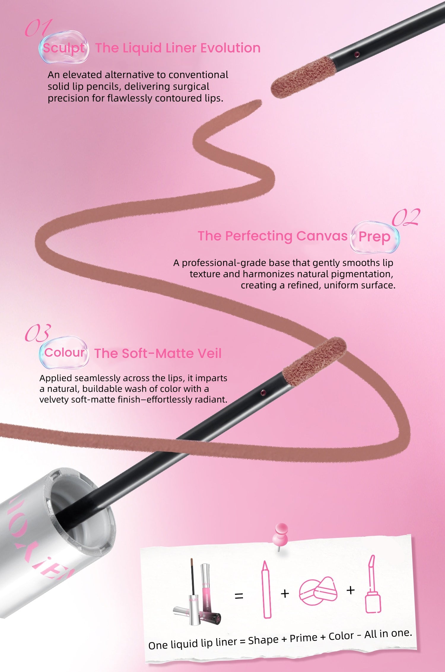 NEIYOU Waterproof Long-wear Liquid Lip Liner T5813