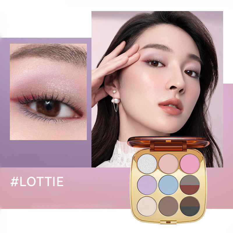OUT-OF-OFFICE 9 Color Pearlescent Shimmer Matte Eyeshadow Palette T3759