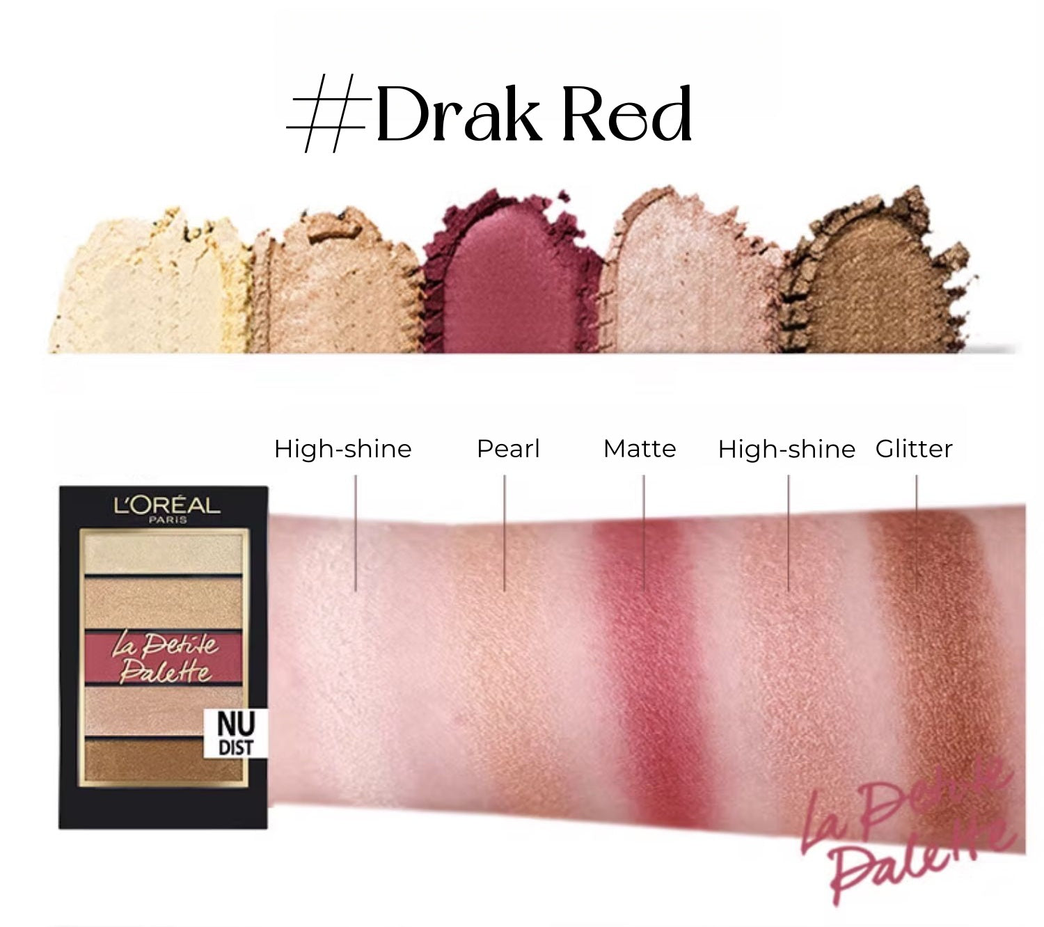 L'Oréal 5-color Matte & Pearlescent Eyeshadow Palette T4973