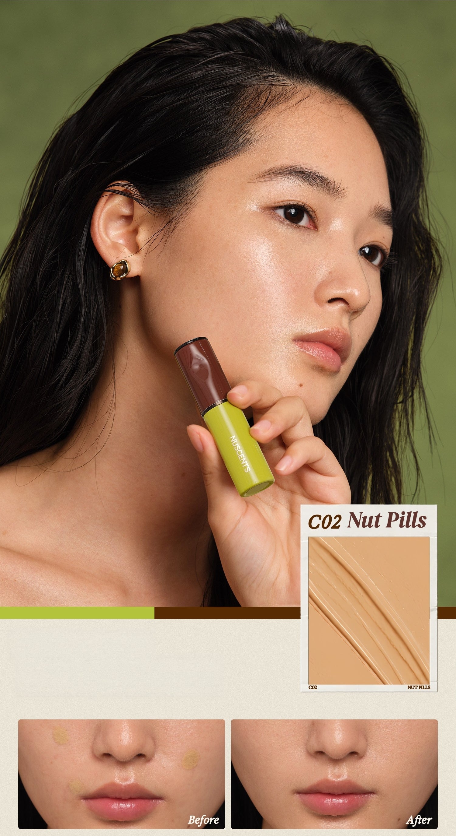 NUSCENTS Contour & Highlight & Concealer Makeup Stick T5975
