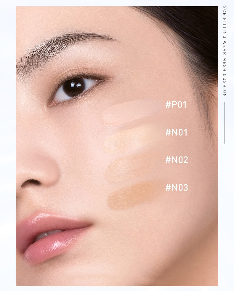 3CE Long-wear Fitting Wear Mesh Air Cushion Foundation With Refill T4773