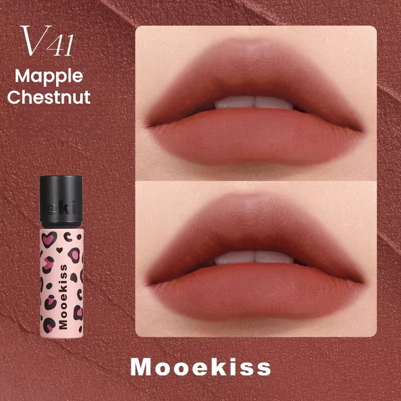 Mooekiss Leopard Print Collection Matte Silky Lip Mud T5609