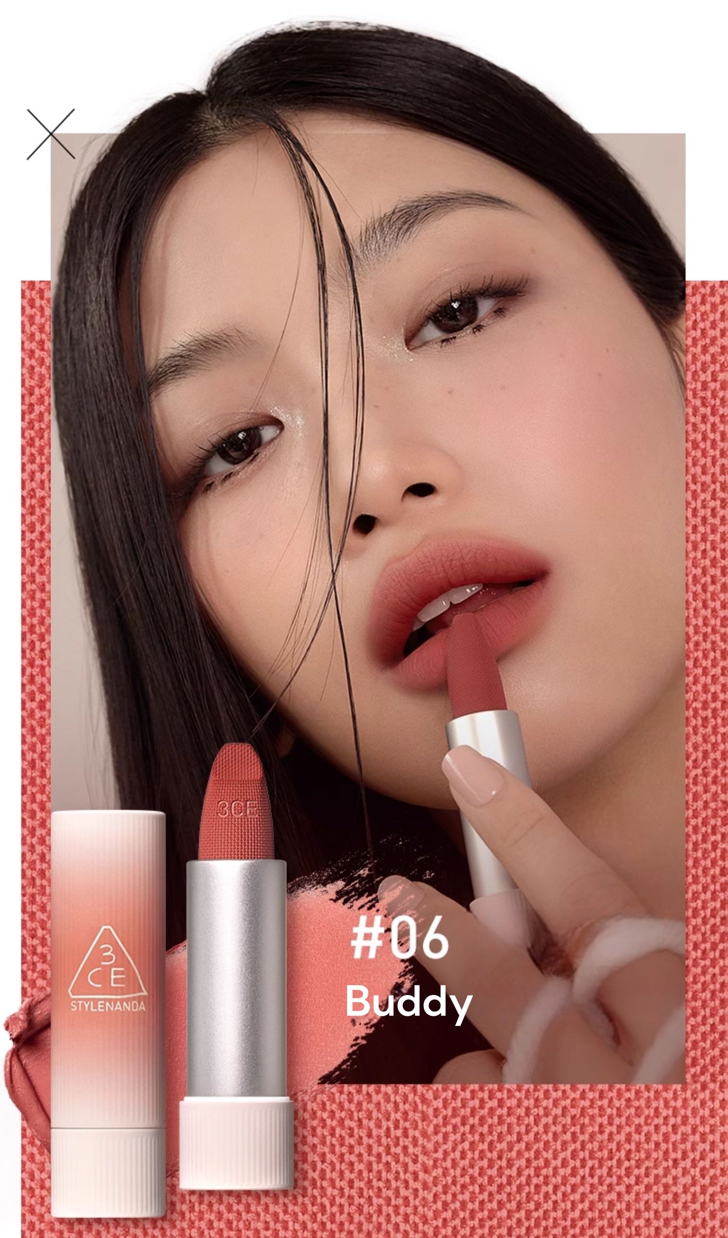 3CE Hug Me Collection Moisture Matte Velvet Lipstick T4652