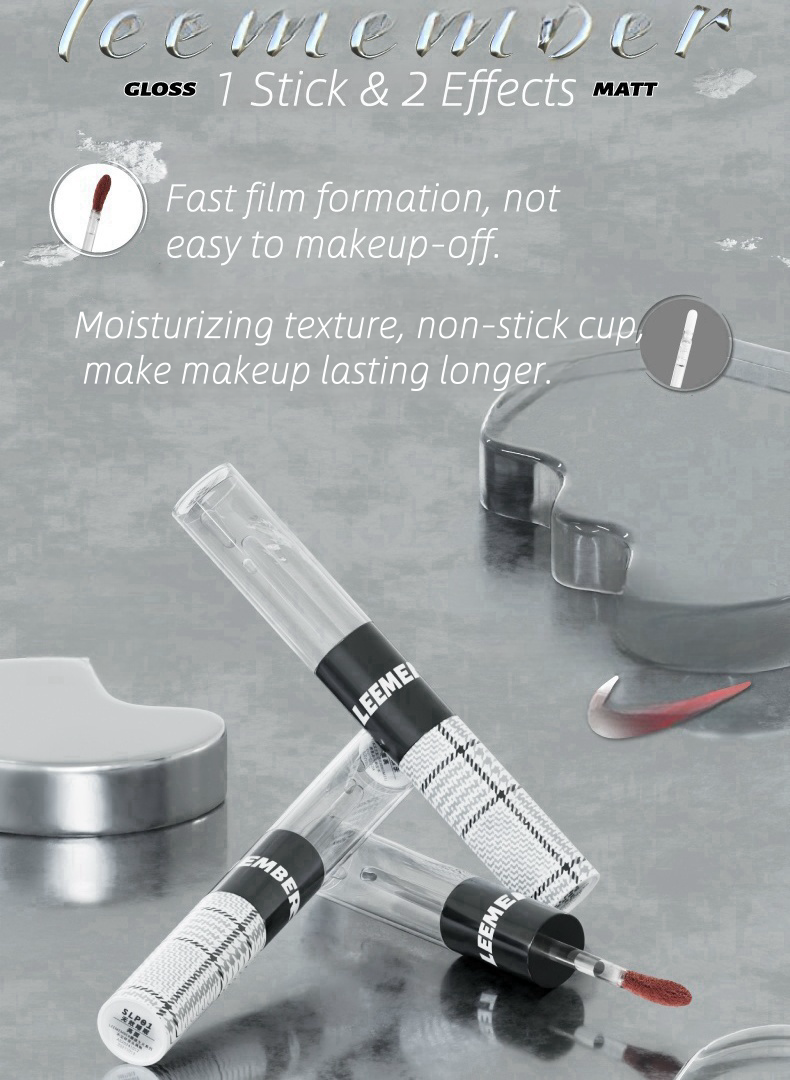 LEEMEMBER Doule-head Moist Matte & Mirror Lip Glaze T4311