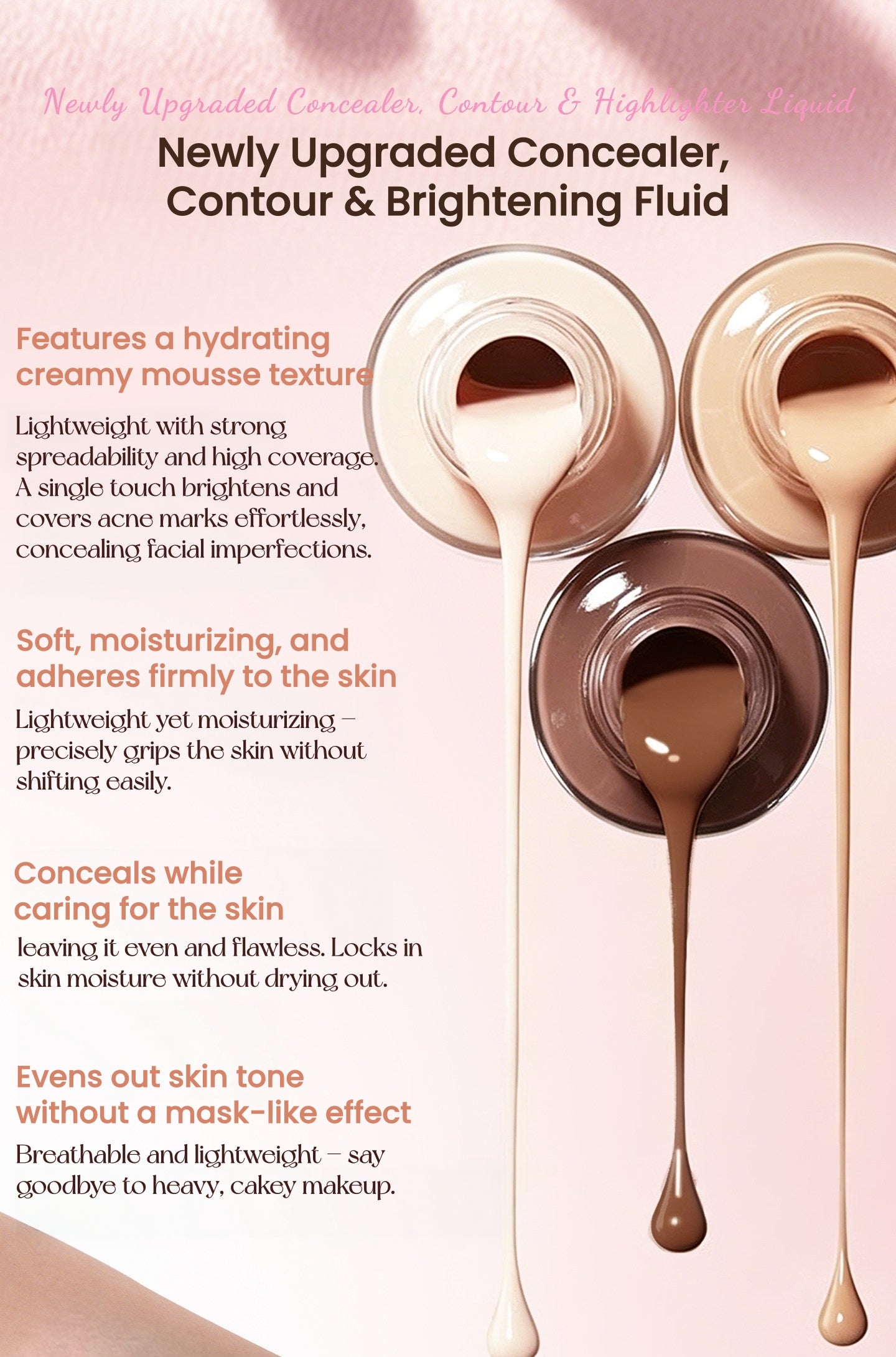 COLORROSE Gilded Maiden Dream Collection Highlighter & Concealer & Contour Liquid T5954