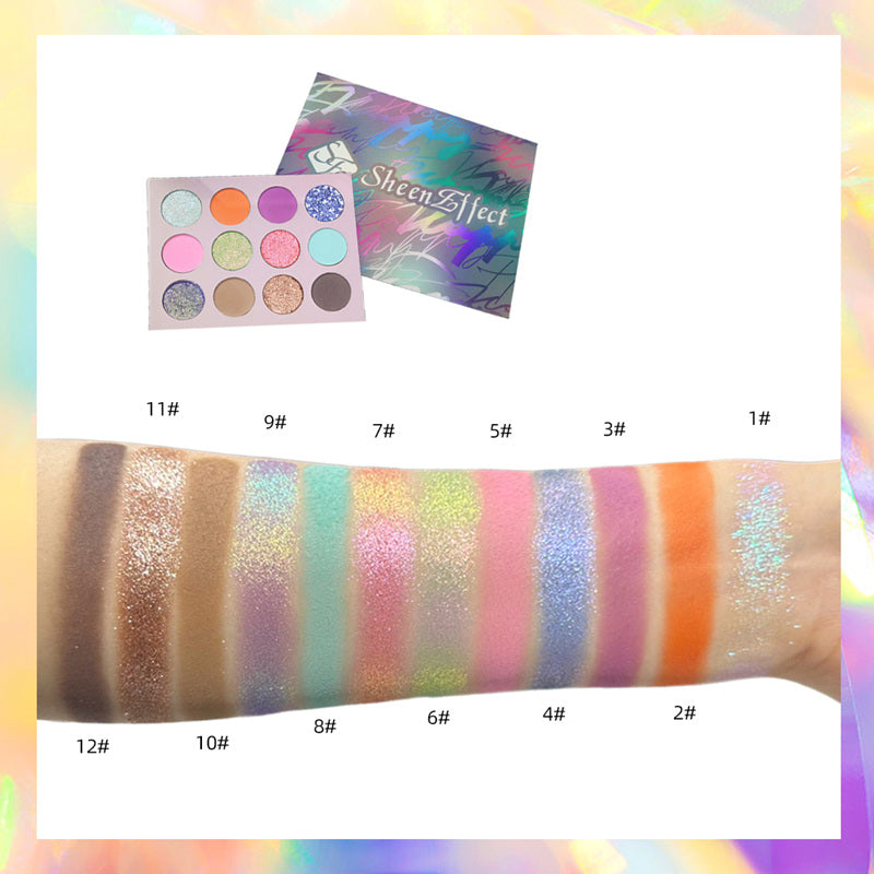 مجموعة ظلال العيون SheenEffect Secret Love Diary المكونة من 12 لونًا من Chameleon T3874 