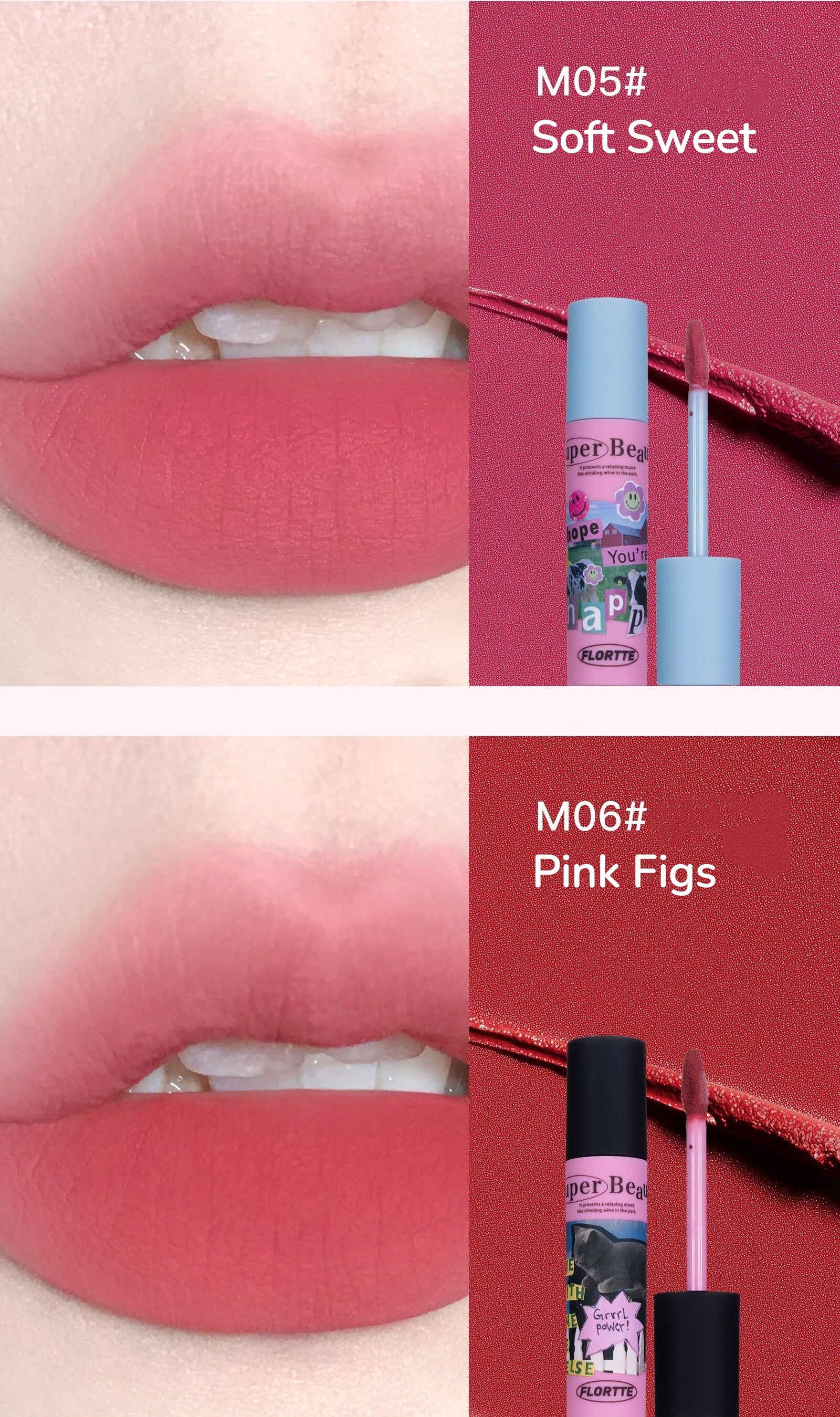 FLORTTE Matte Velvet Milk Cake Lip Glaze T5878