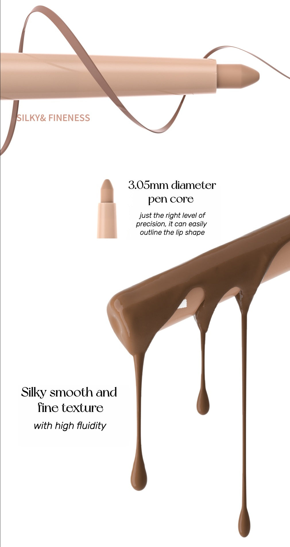 HYNTOOR Chocolate Bar Velvet Matte Lip Liner Pen T5330