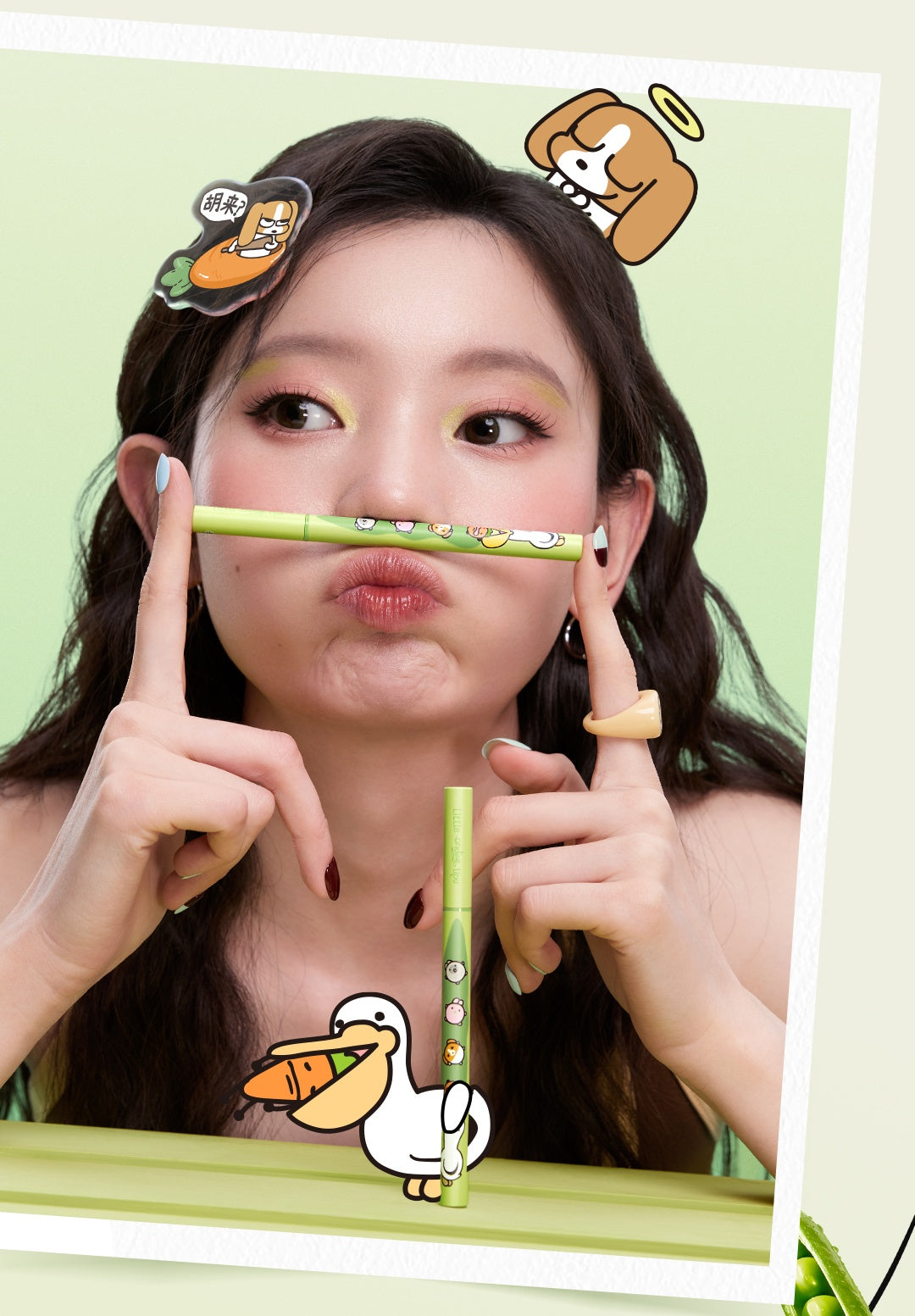 Little Ondine X Lipu Friends Makup Collection Lip Glaze & Foundation & Eyeliner & Makeup Palette T5010