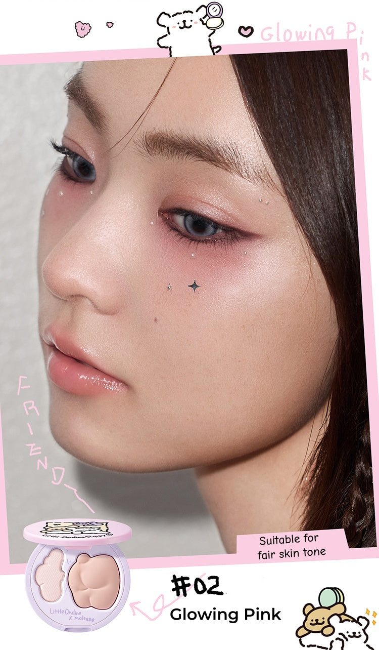 LITTLE ONDINE X Puppy Hug Double-effect Highlighter Palette T4753