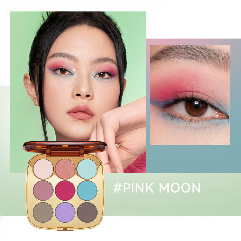 OUT-OF-OFFICE 9 Color Pearlescent Shimmer Matte Eyeshadow Palette T3759