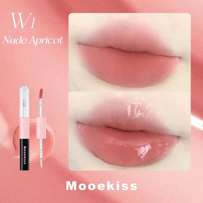 MOOEKISS Double-head Essence Long-wear Matte & Mirror Lip Glaze T5606