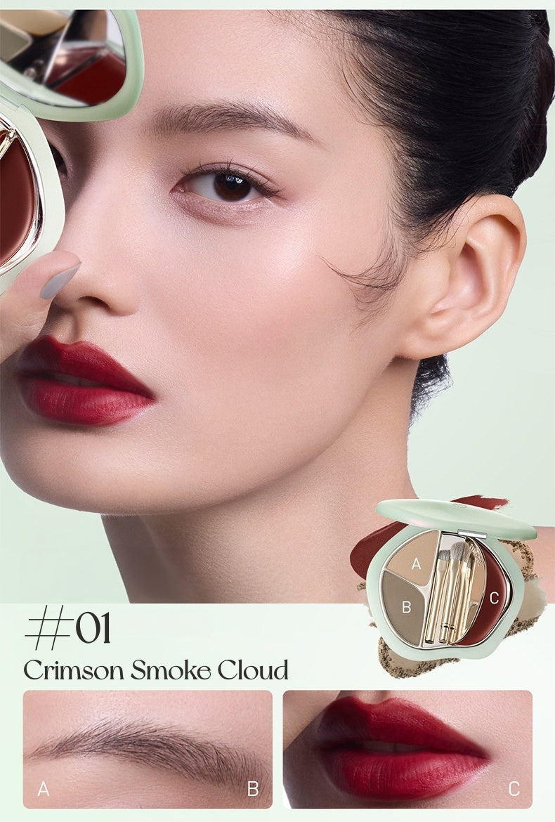 TIMAGE Portable Eyebrow Powder & Lipstick Makeup Palette T6055