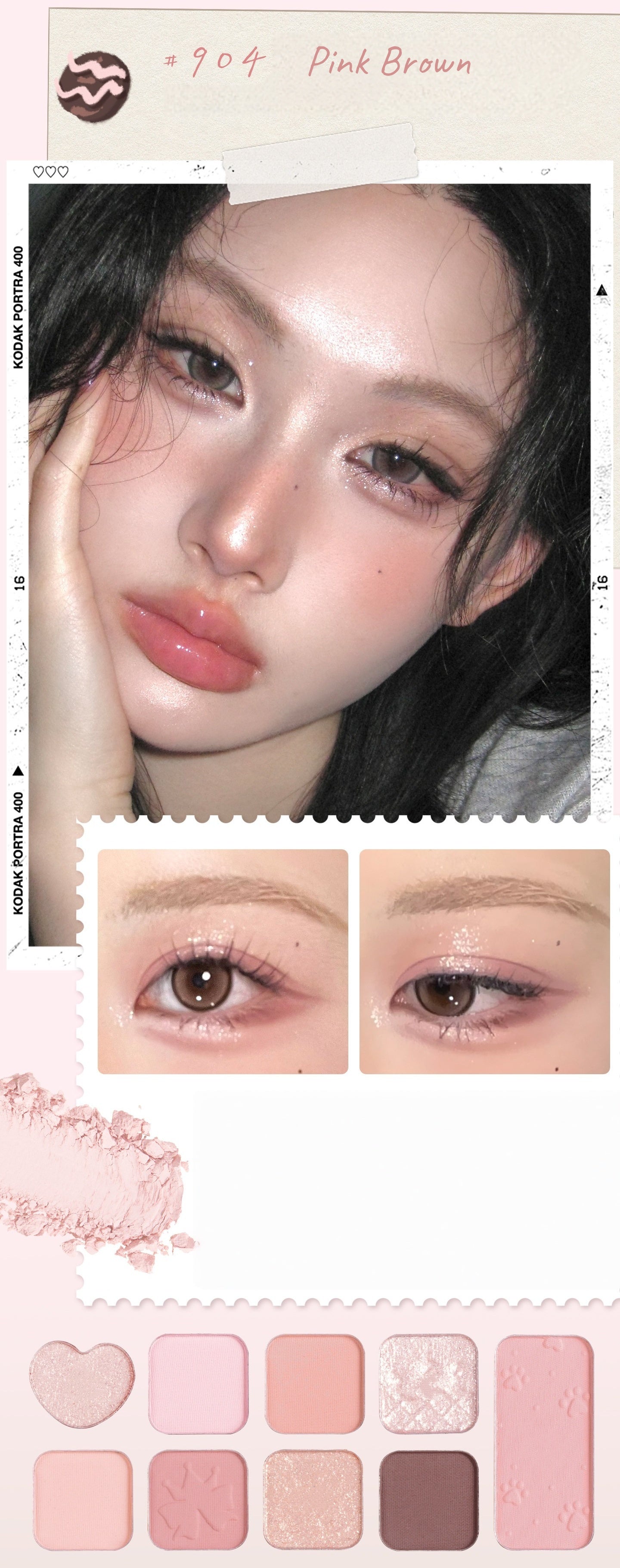 JILL LEEN Little Bear 9-color Eyeshadow Makeup Palette T5616