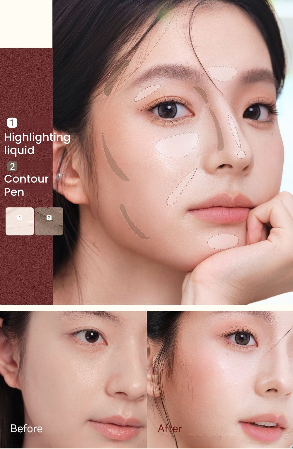 MR.WISH X Fluffy Lili Double-head Blusher & Contour Makeup Stick T5737
