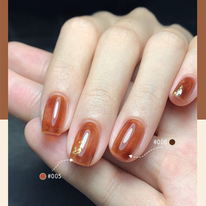 KaSi 15ml Long Lasting Amber Collection Ice Transparent Gel Polish T4047