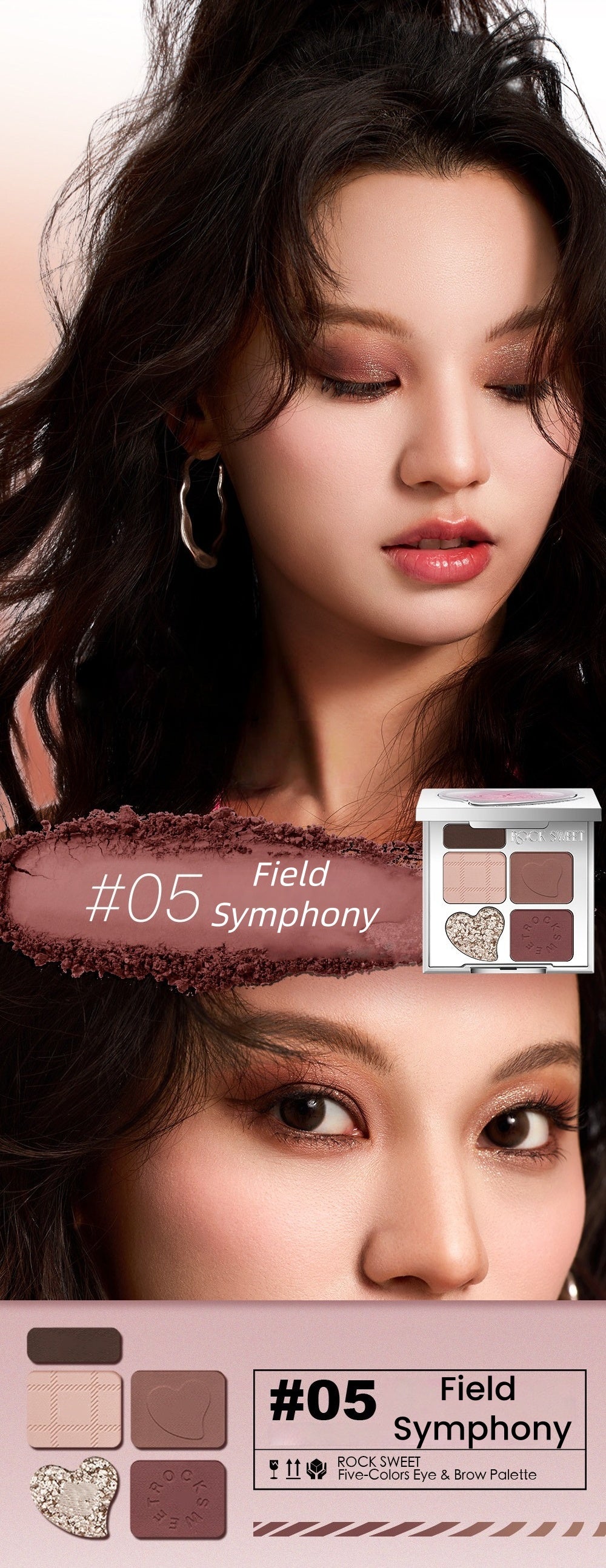 ROCK SWEET Rhythmic Fantasy Collection 5-color Eyeshadow Palette T5655