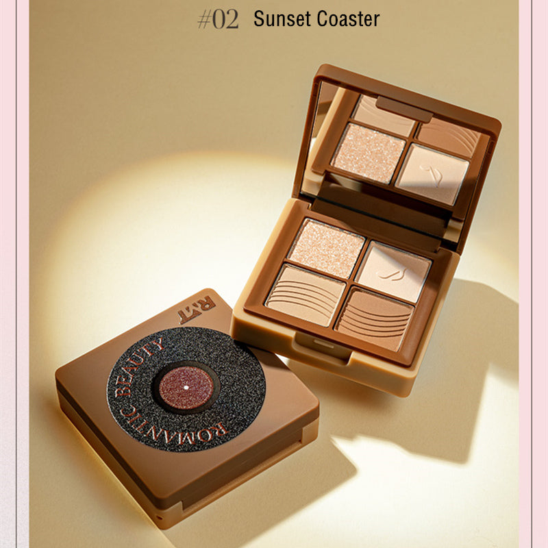 ROMANTIC BEAUTY Vinyl Record 4 Color Eyeshadow Palette T3882
